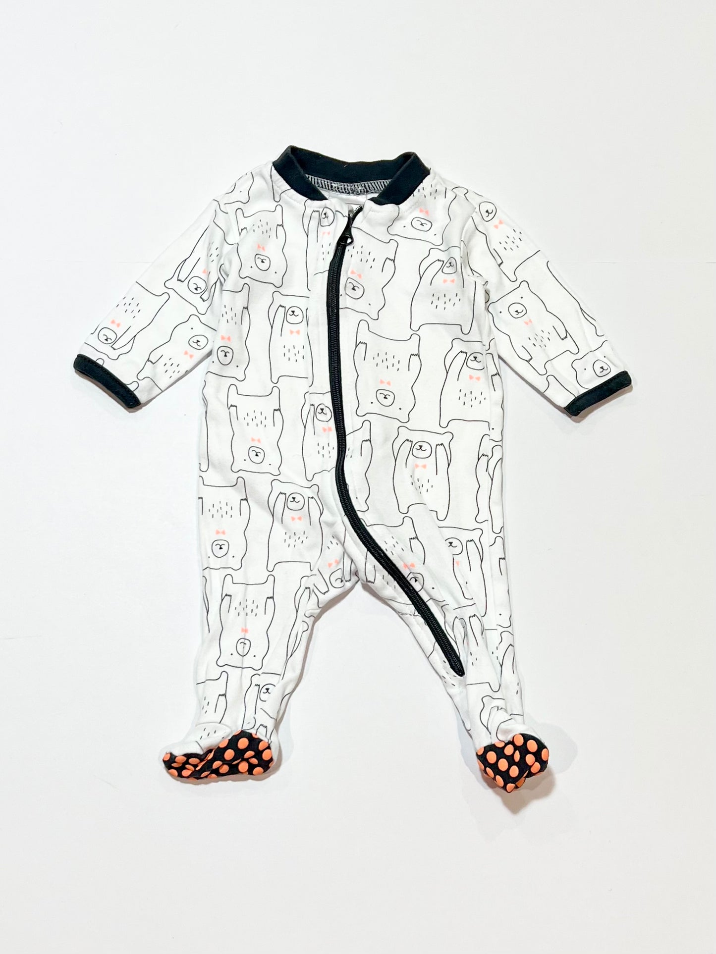 Bears zip onesie - Size 0000
