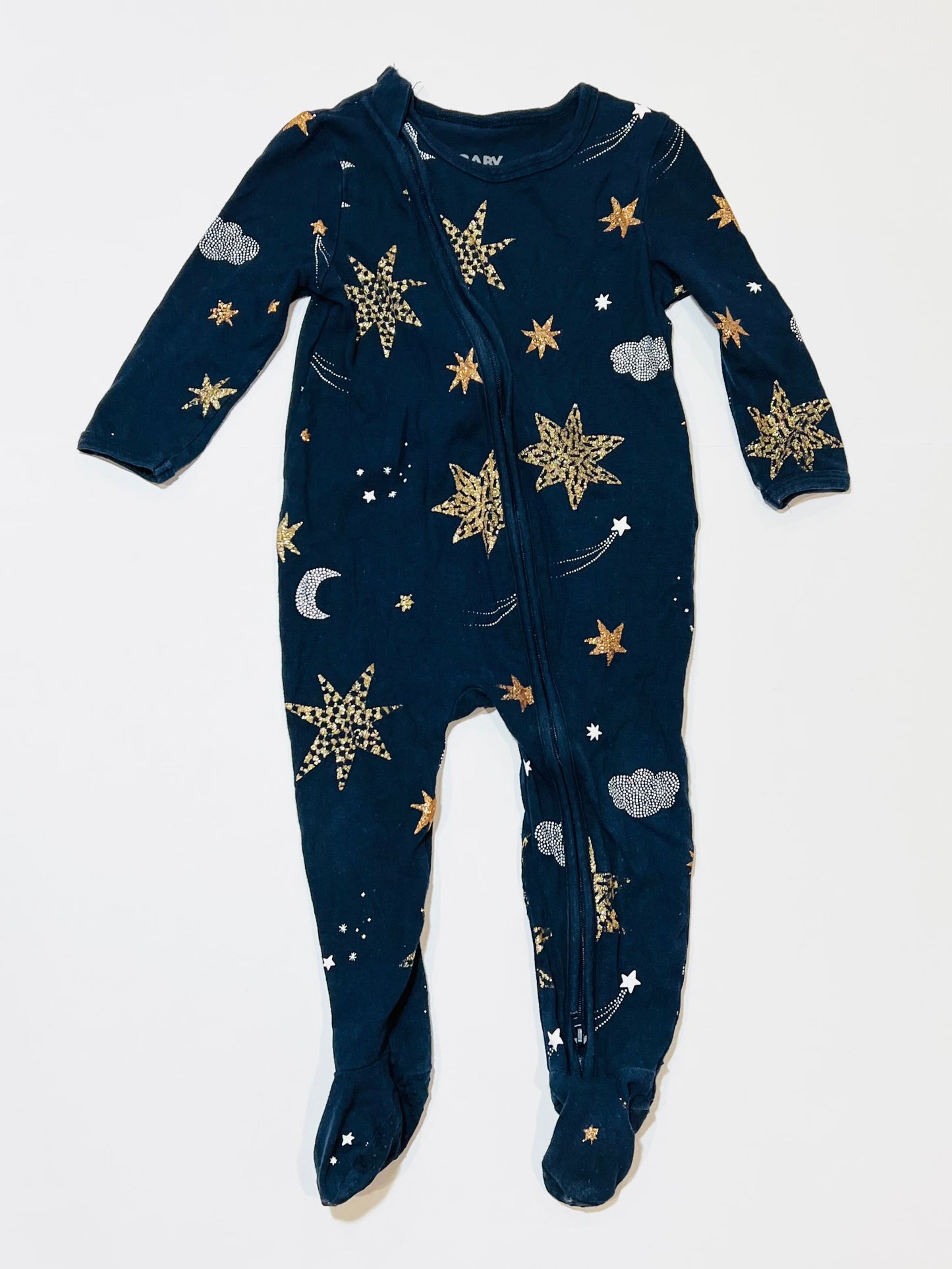 Navy glitter zip onesie - Size 1