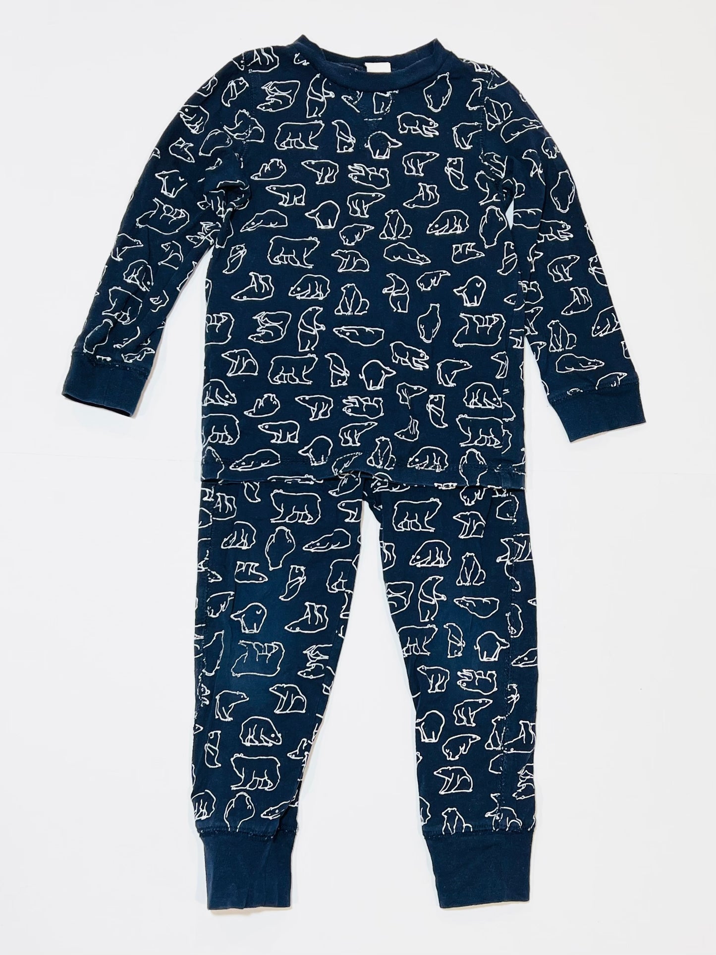 Navy polar bear pyjamas - Size 2-3