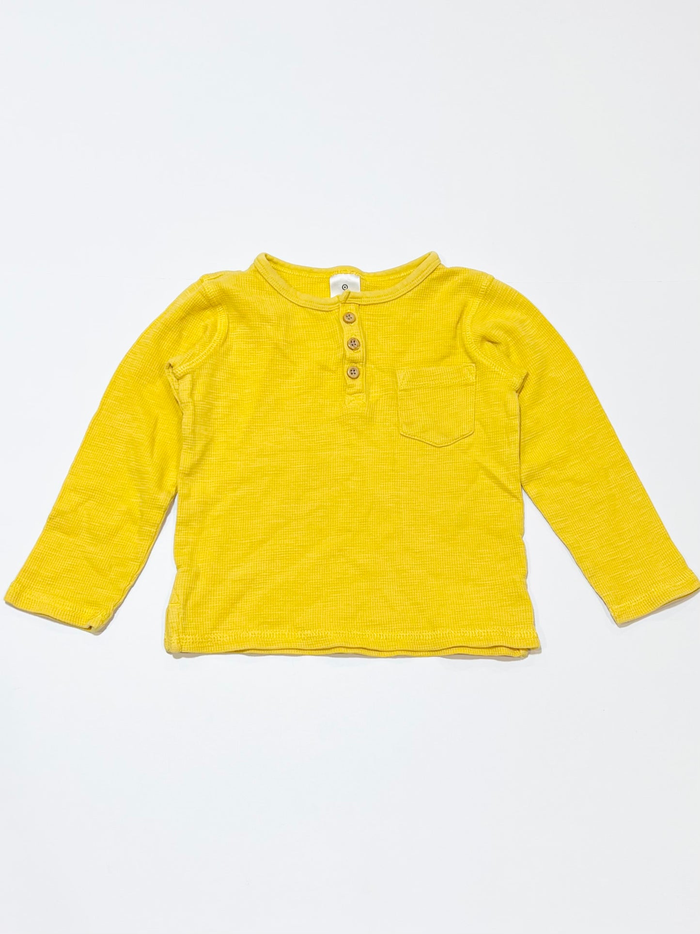 Yellow waffle top - Size 2