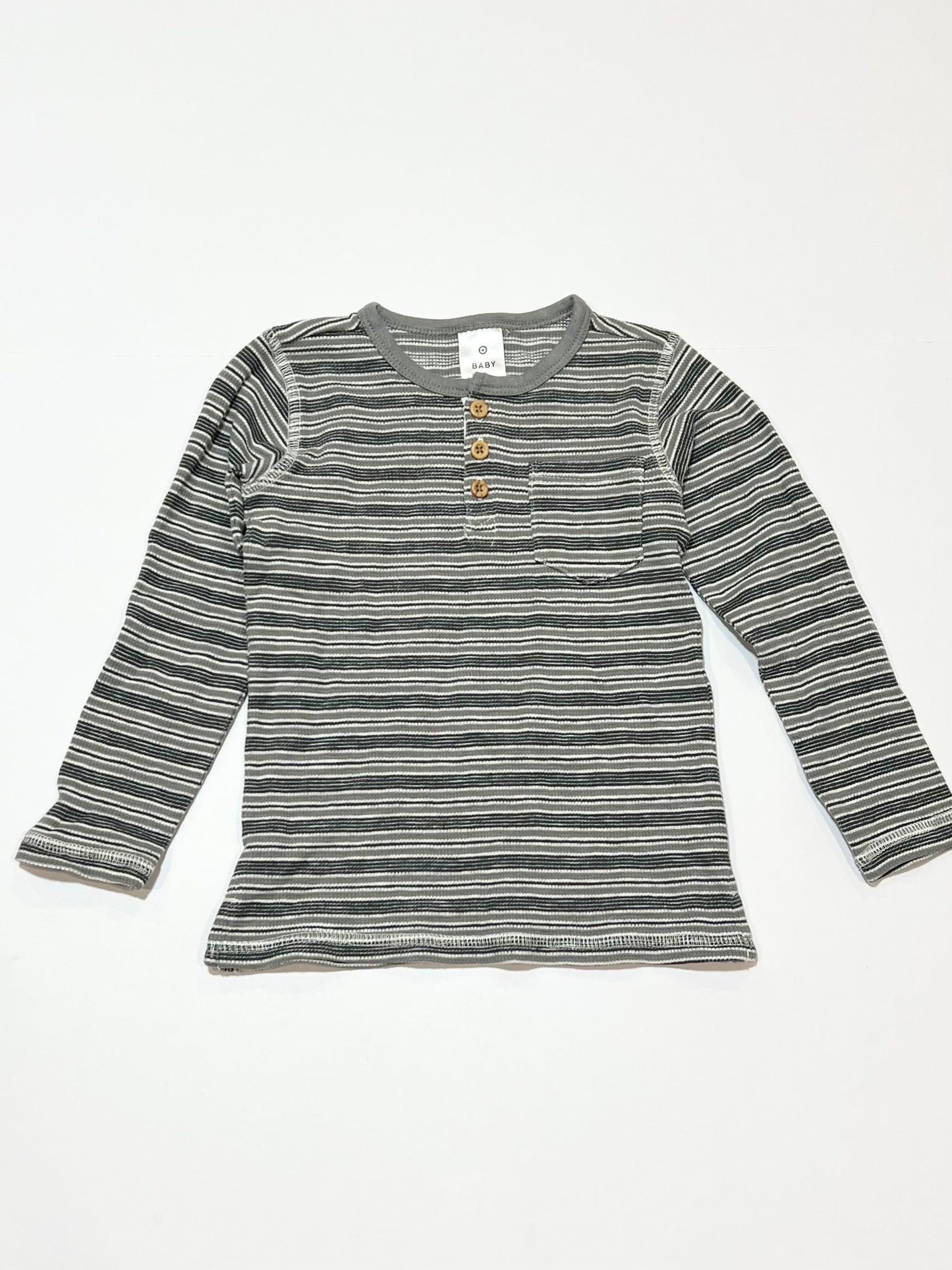 Striped waffle top - Size 2