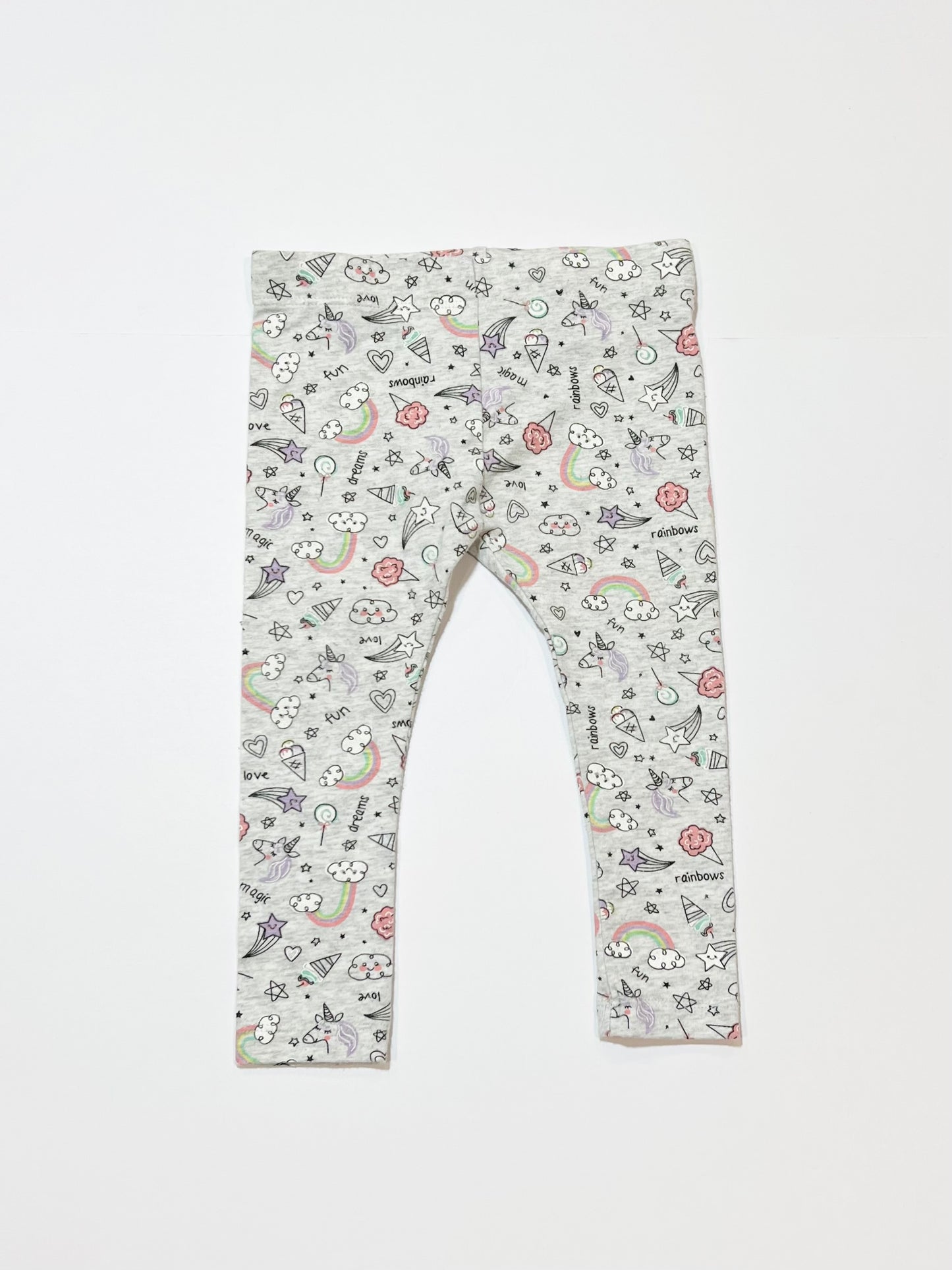 Unicorns and rainbows leggings - Size 2