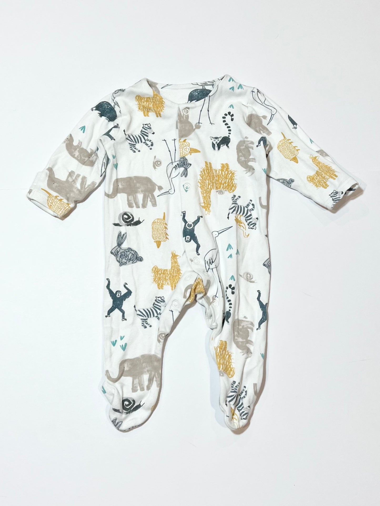 White animals onesie - Size 000