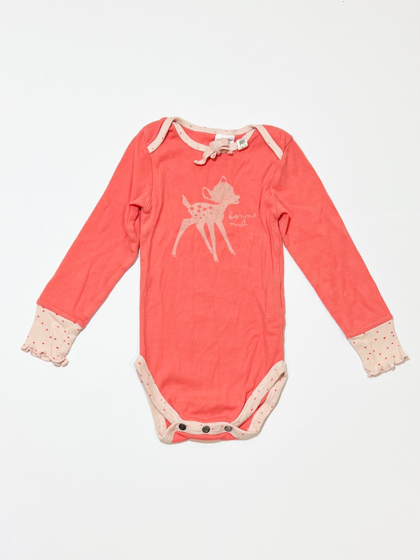 Pink deer bodysuit - Size 2