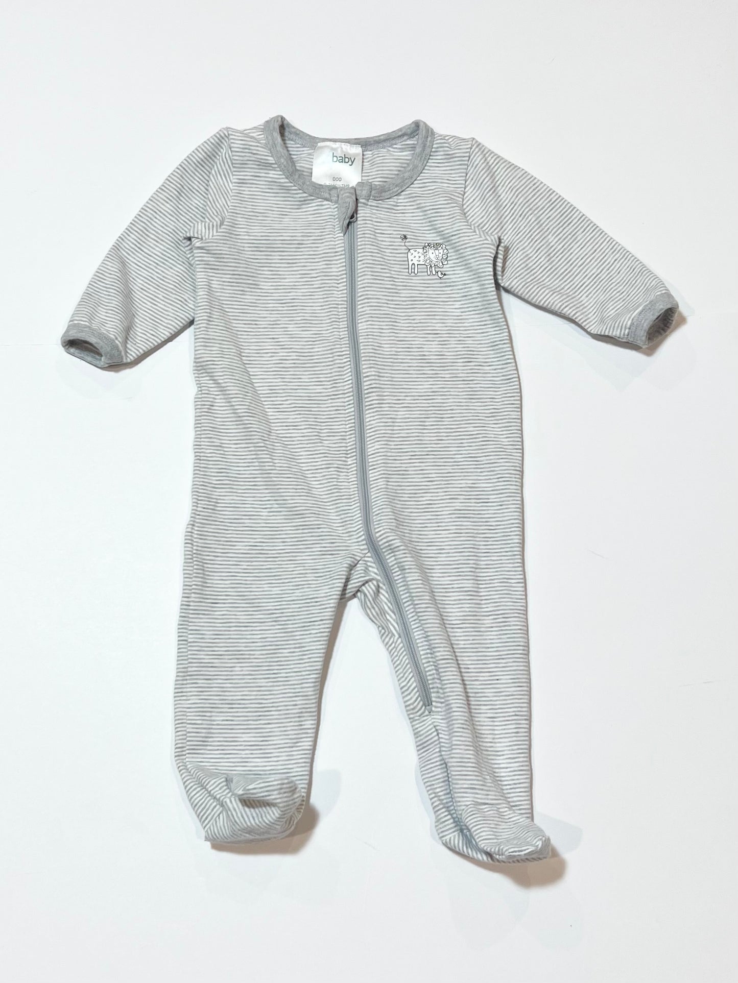Striped lion zip onesie - Size 000