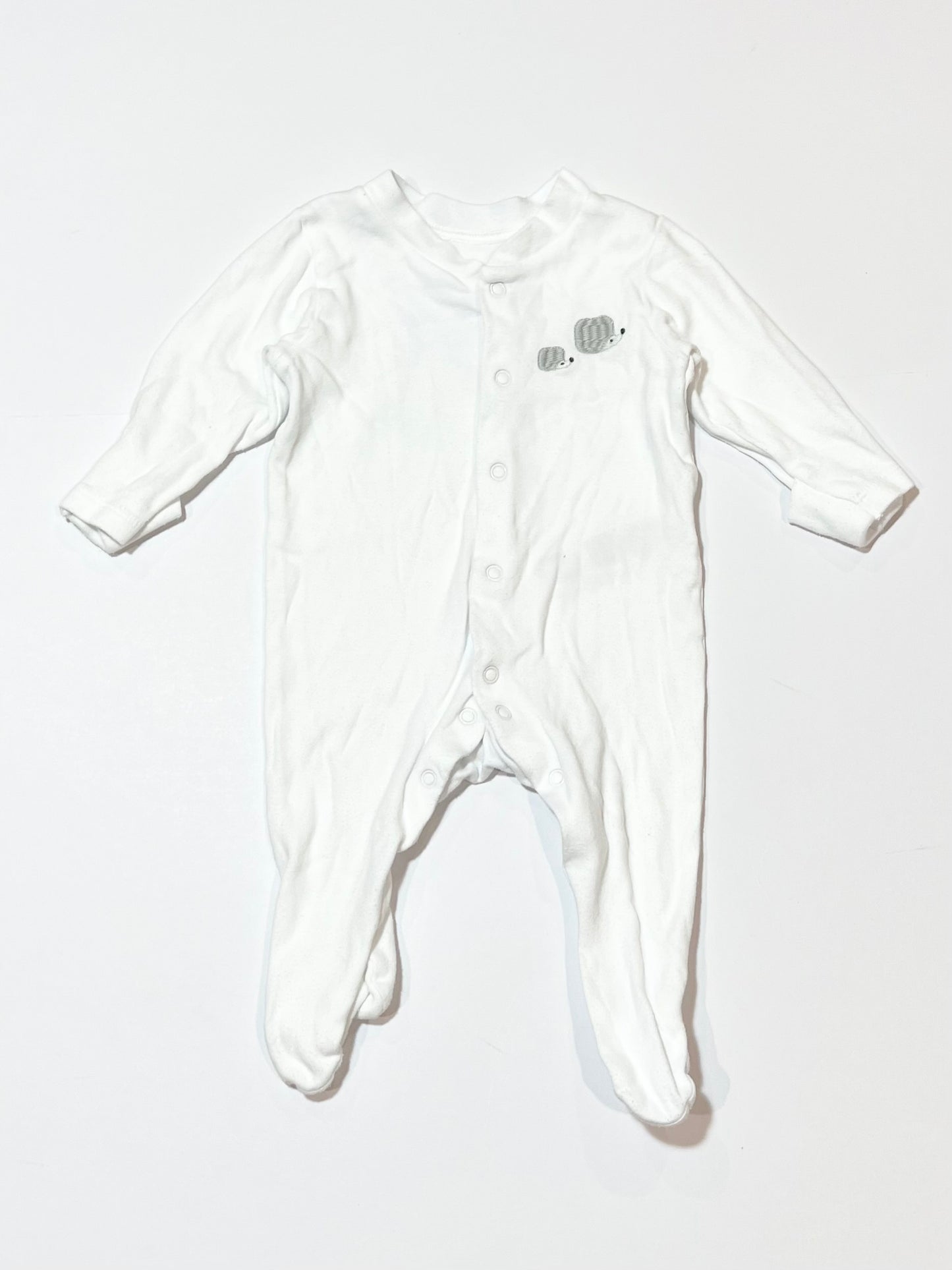 White hedgehog onesie - Size 000