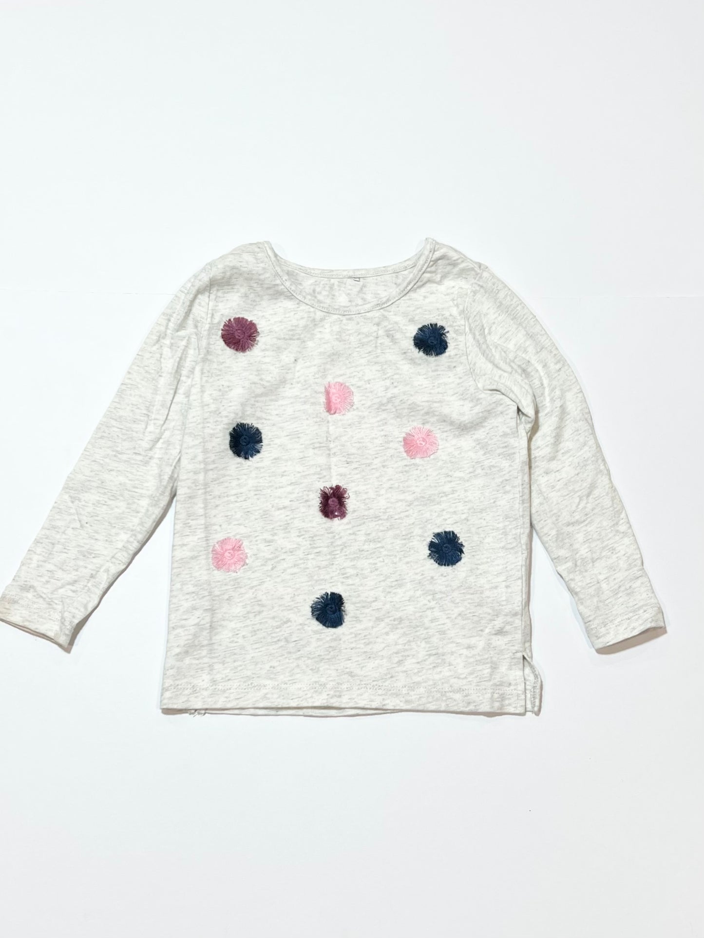 Grey pompom top - Size 2