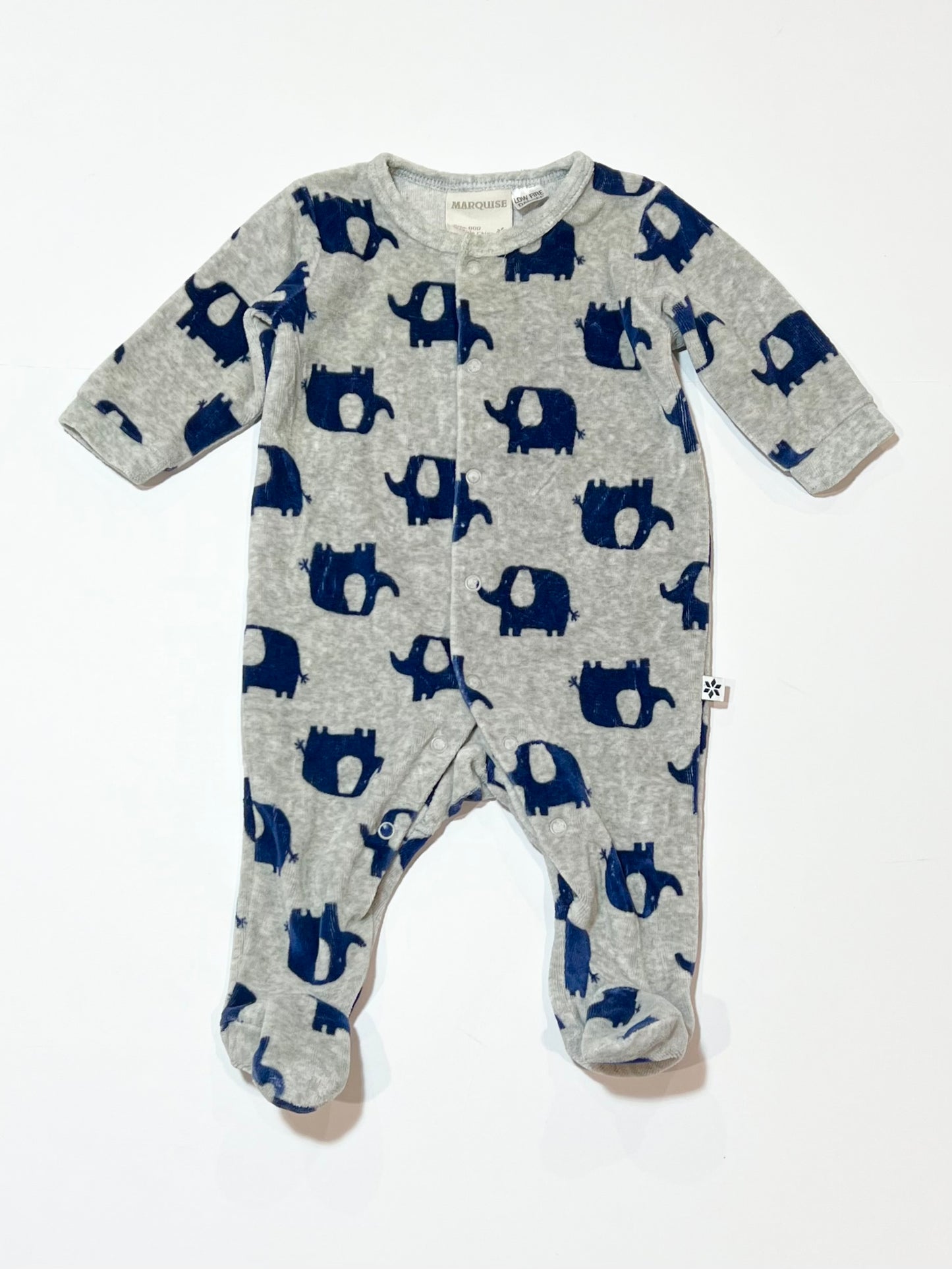 Velour elephant onesie - Size 000