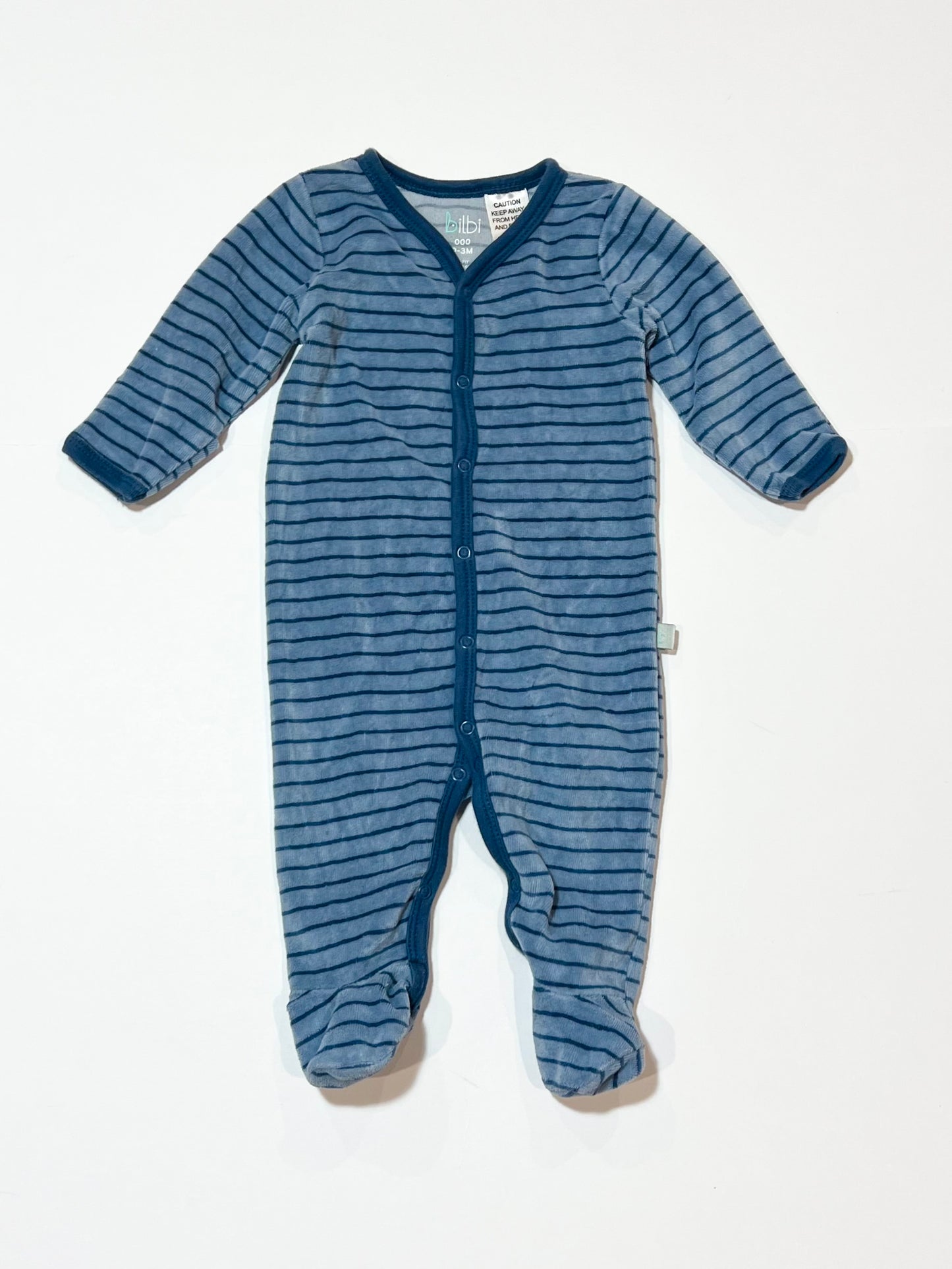 Velour striped onesie - Size 000