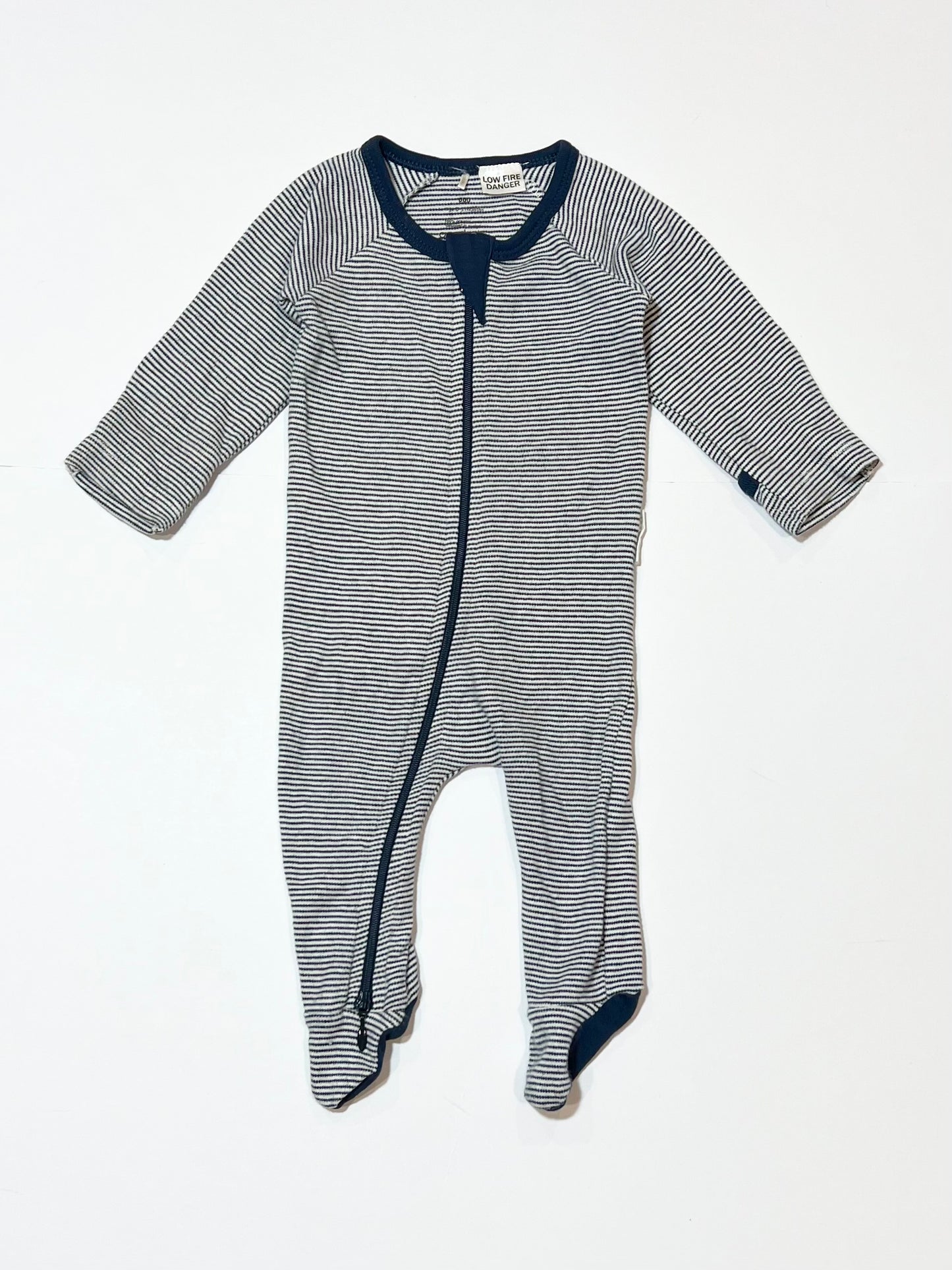 Navy striped zip onesie - Size 000