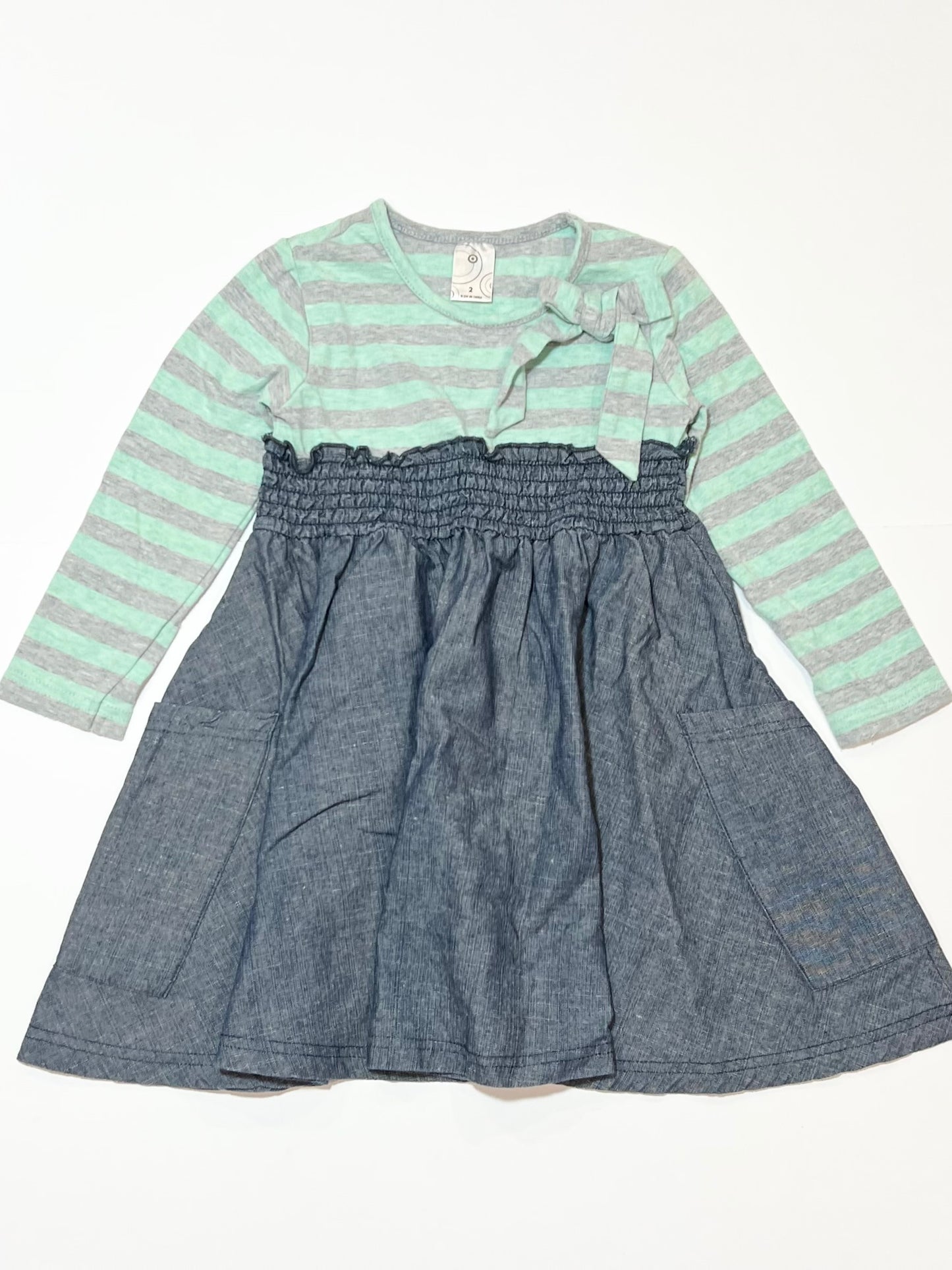 Blue striped dress - Size 2