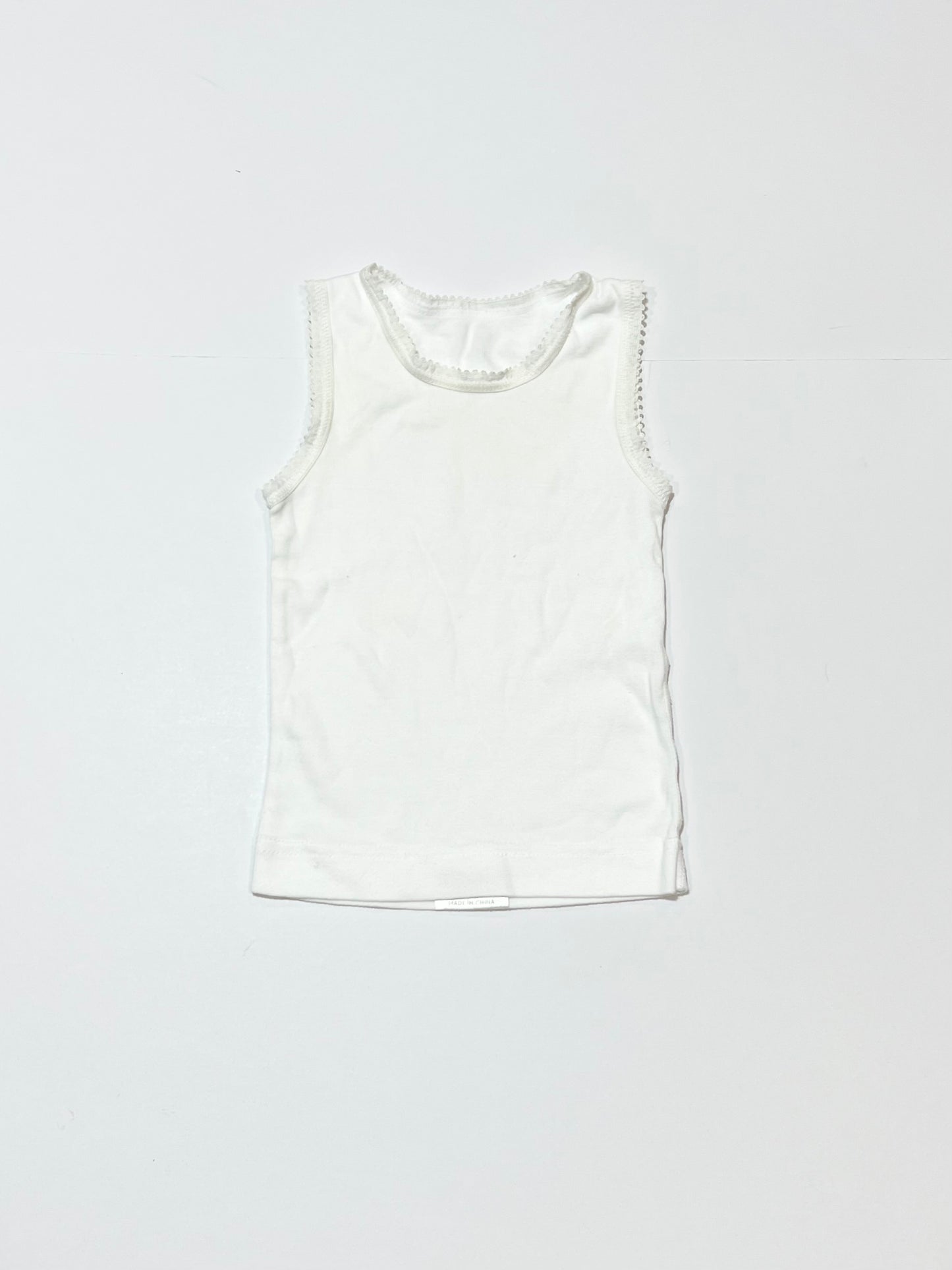 White lace trim singlet - Size 00