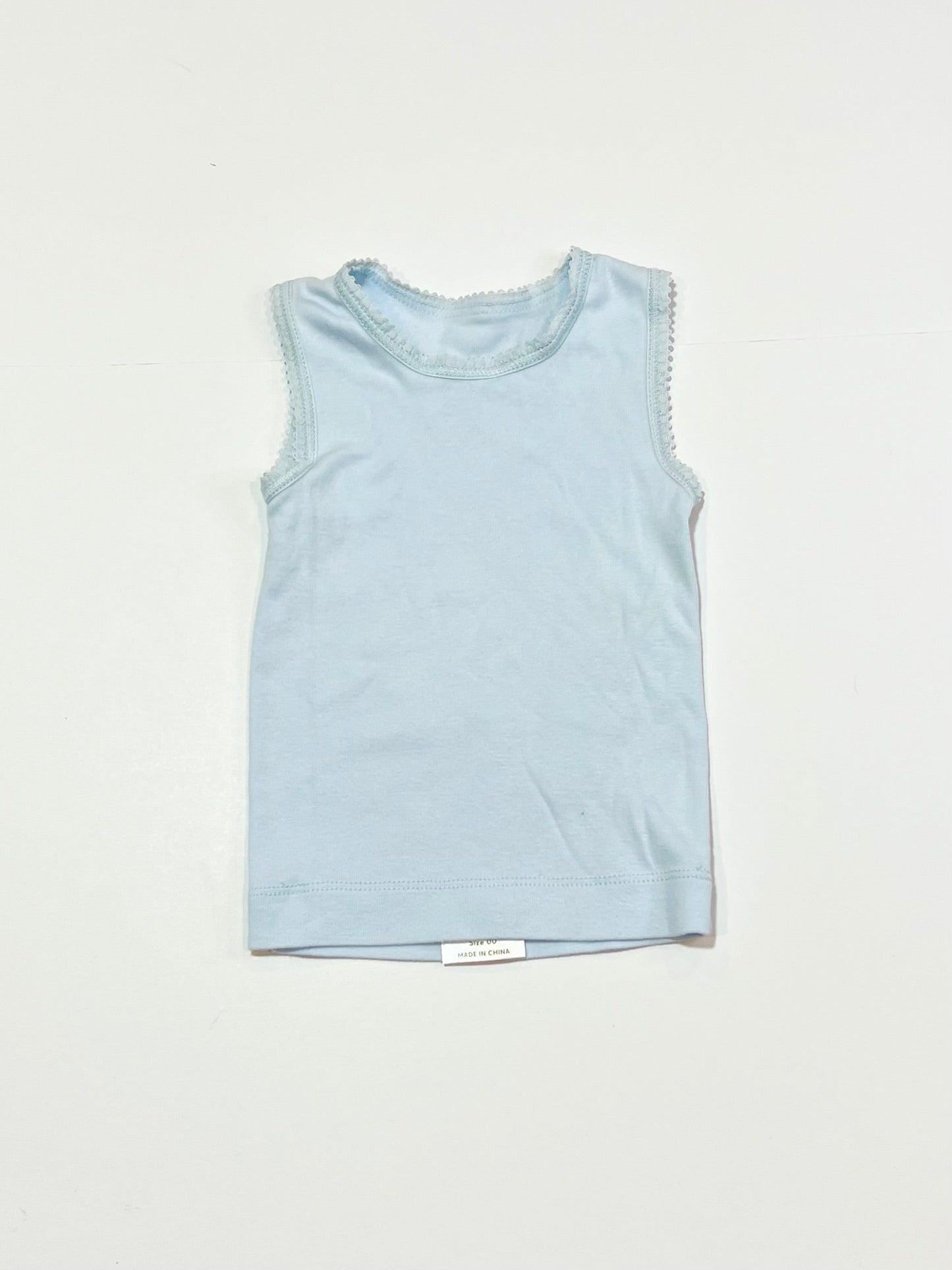 Blue lace trim singlet - Size 0