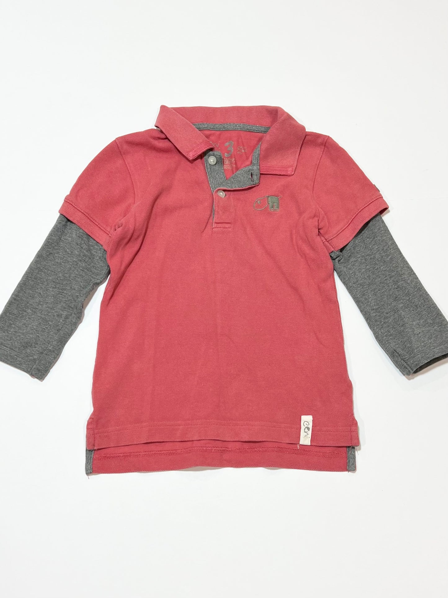 Red polo top - Size 3
