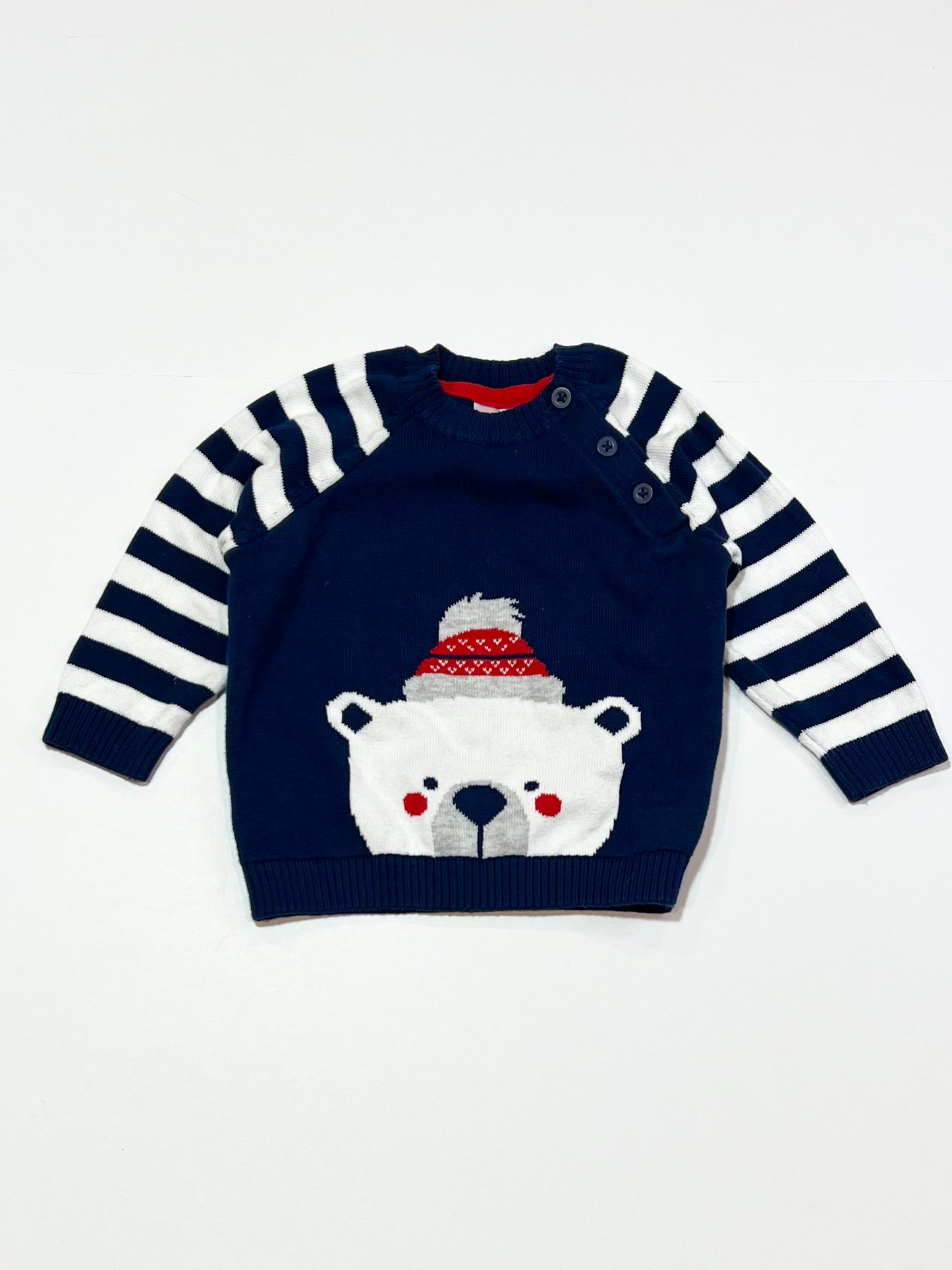 Navy bear jumper - Size 00