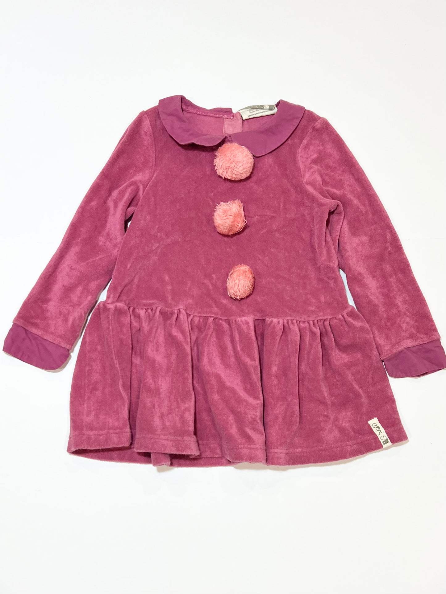Terry pompom dress - Size 3