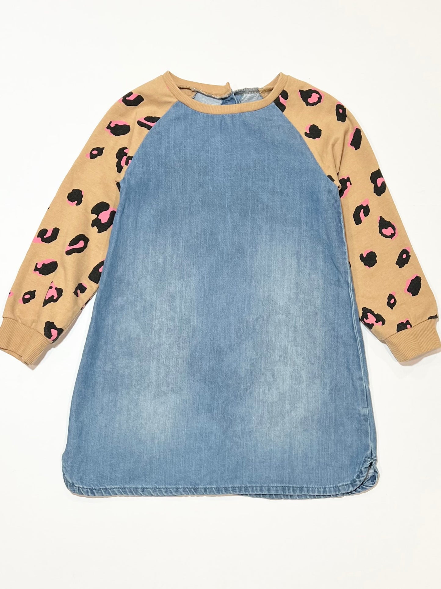 Chambray animal print dress - Size 3-4