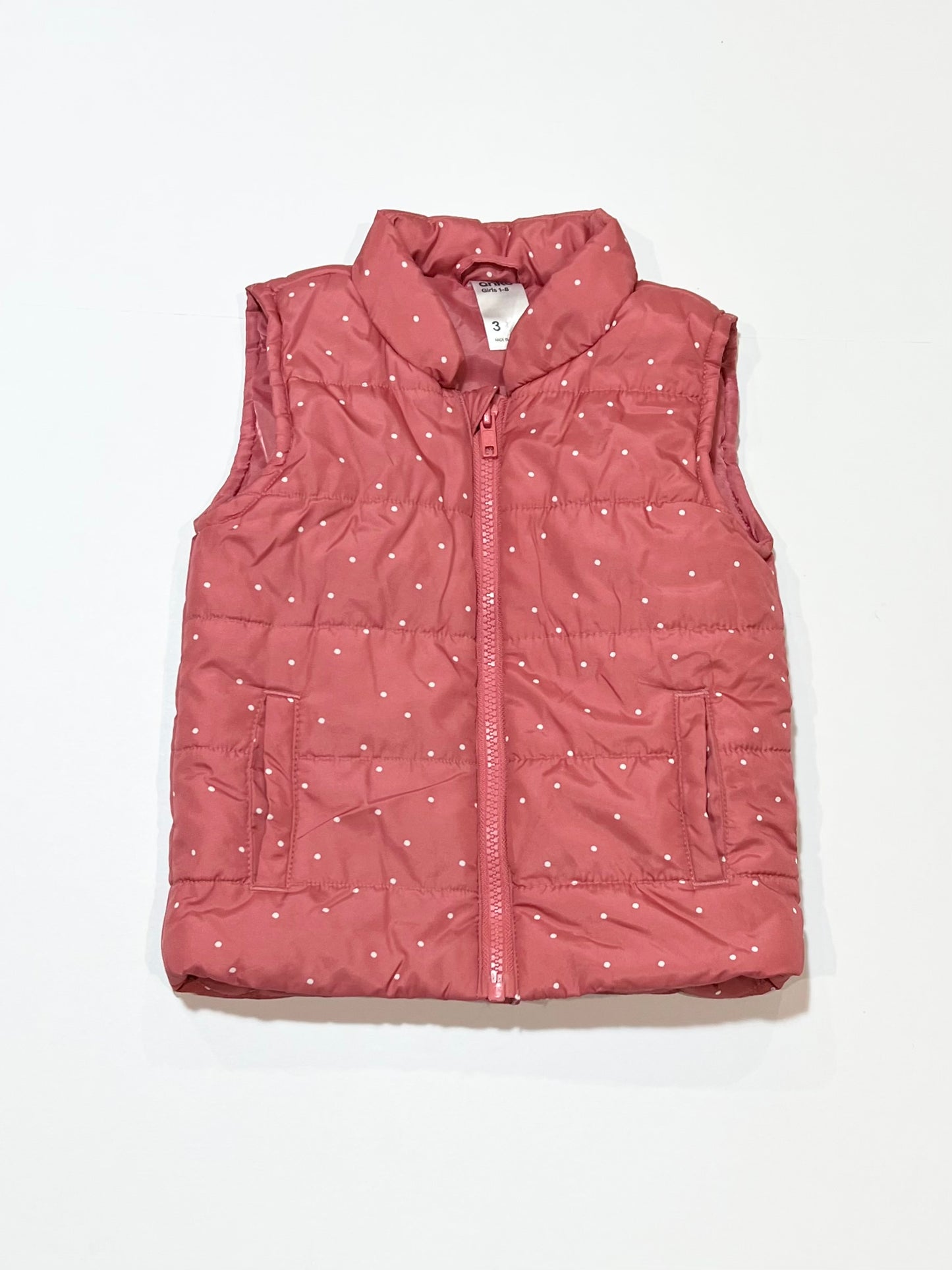 Polka dot puffer vest - Size 3