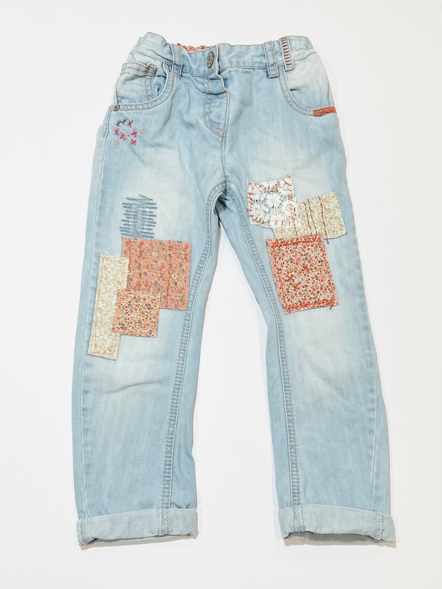 Denim patch jeans - Size 4-5