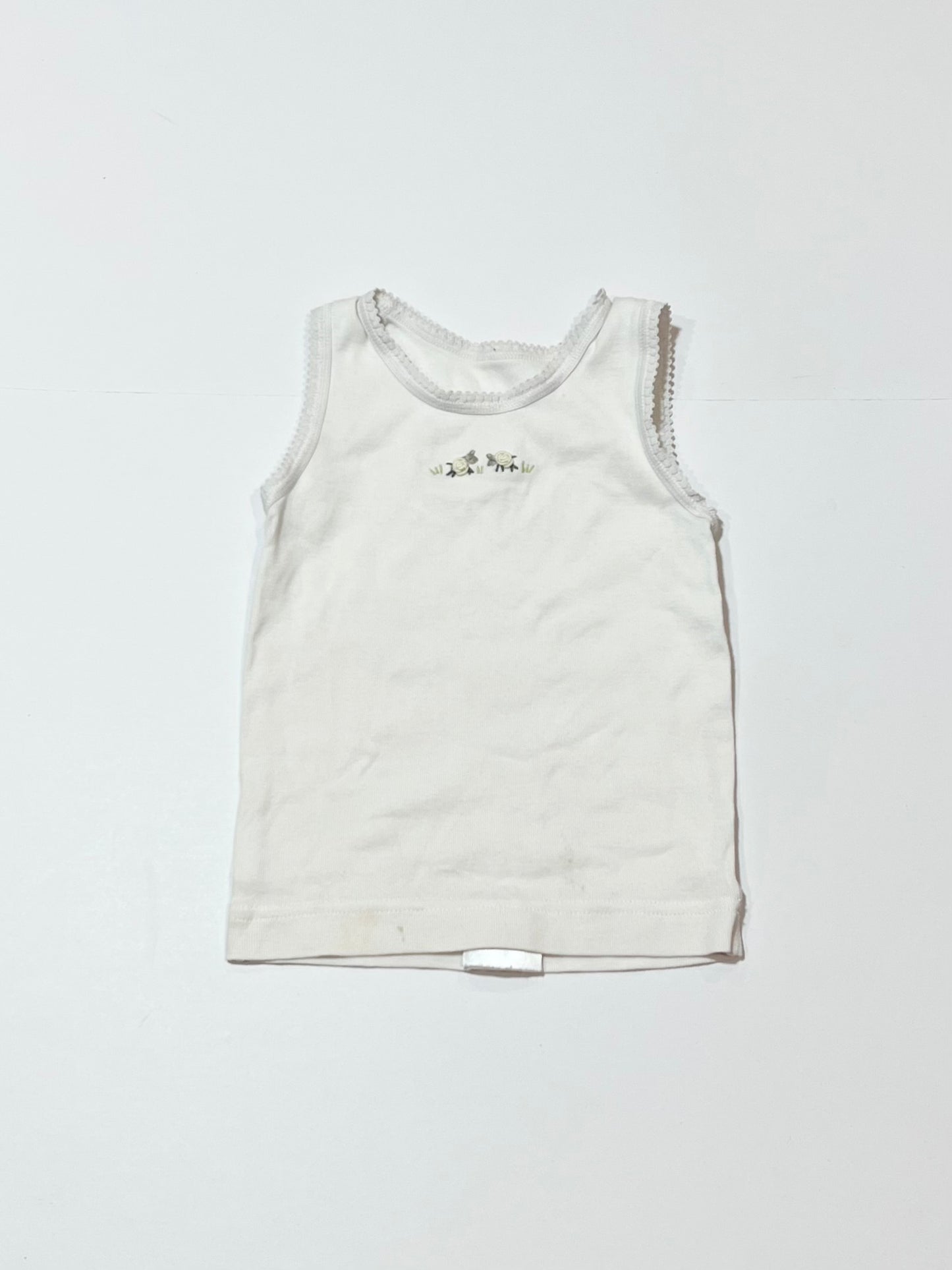 Lace trim sheep singlet - Size 0