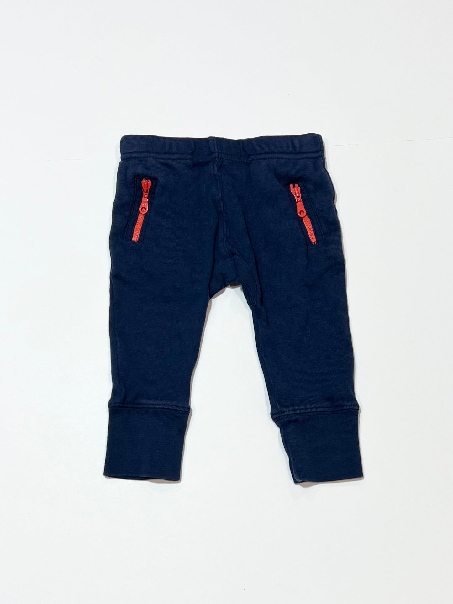 Navy zip pants - Size 6-9 months