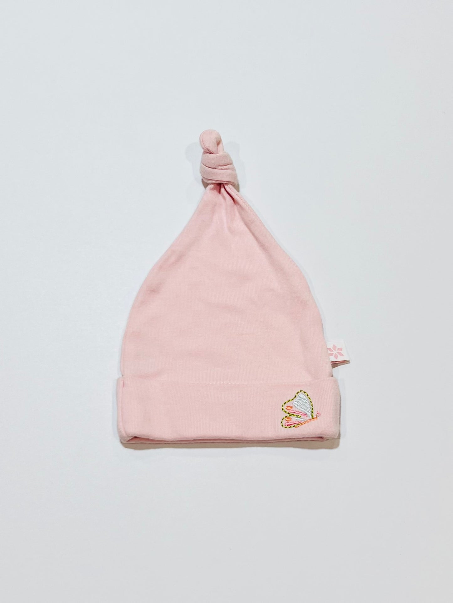 Pink butterfly beanie - Size 0-3 months