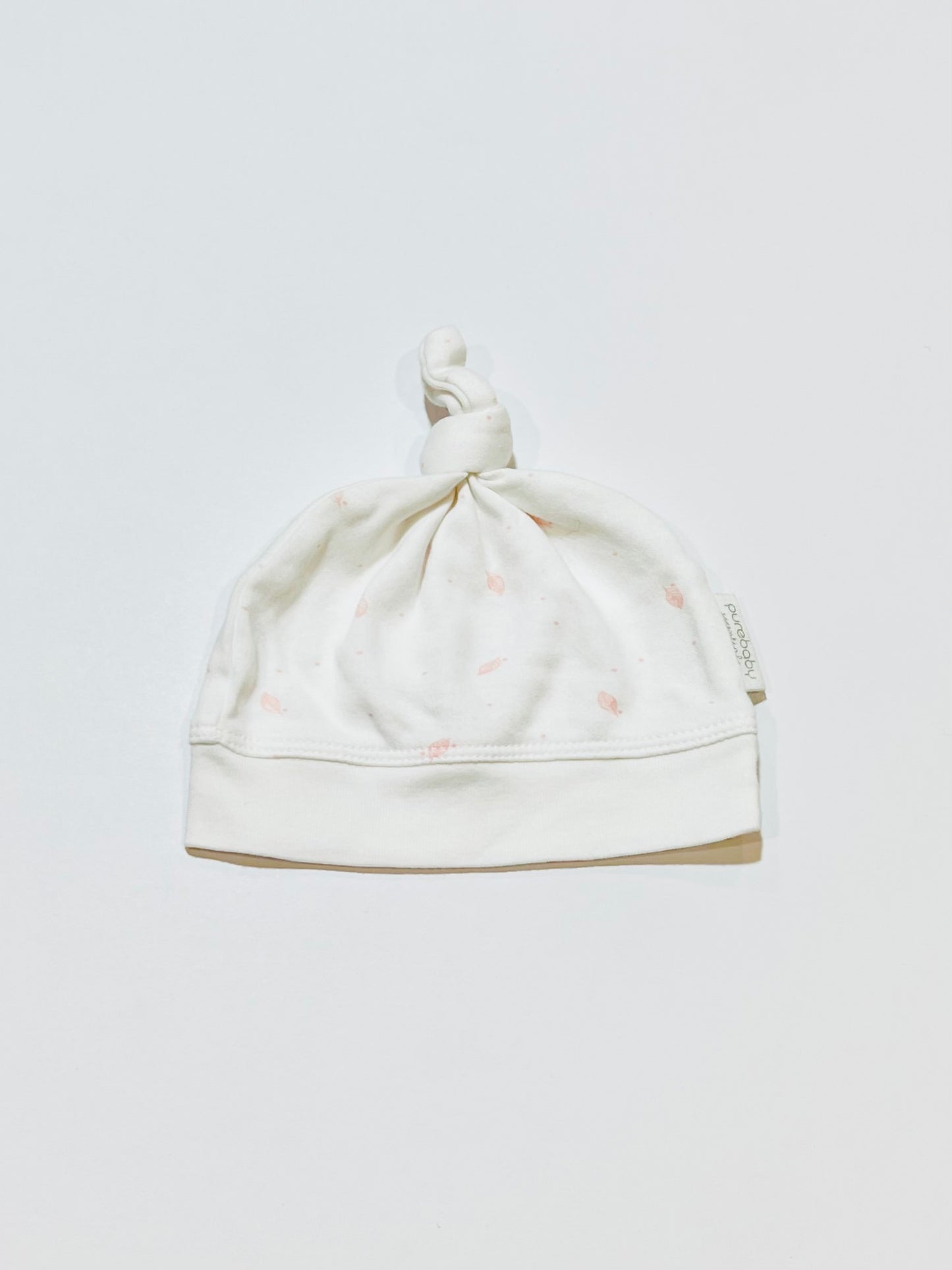 Pink leaf beanie - Size 6-9 months