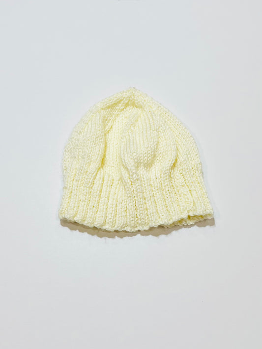 White knitted beanie - Size 1-2 years