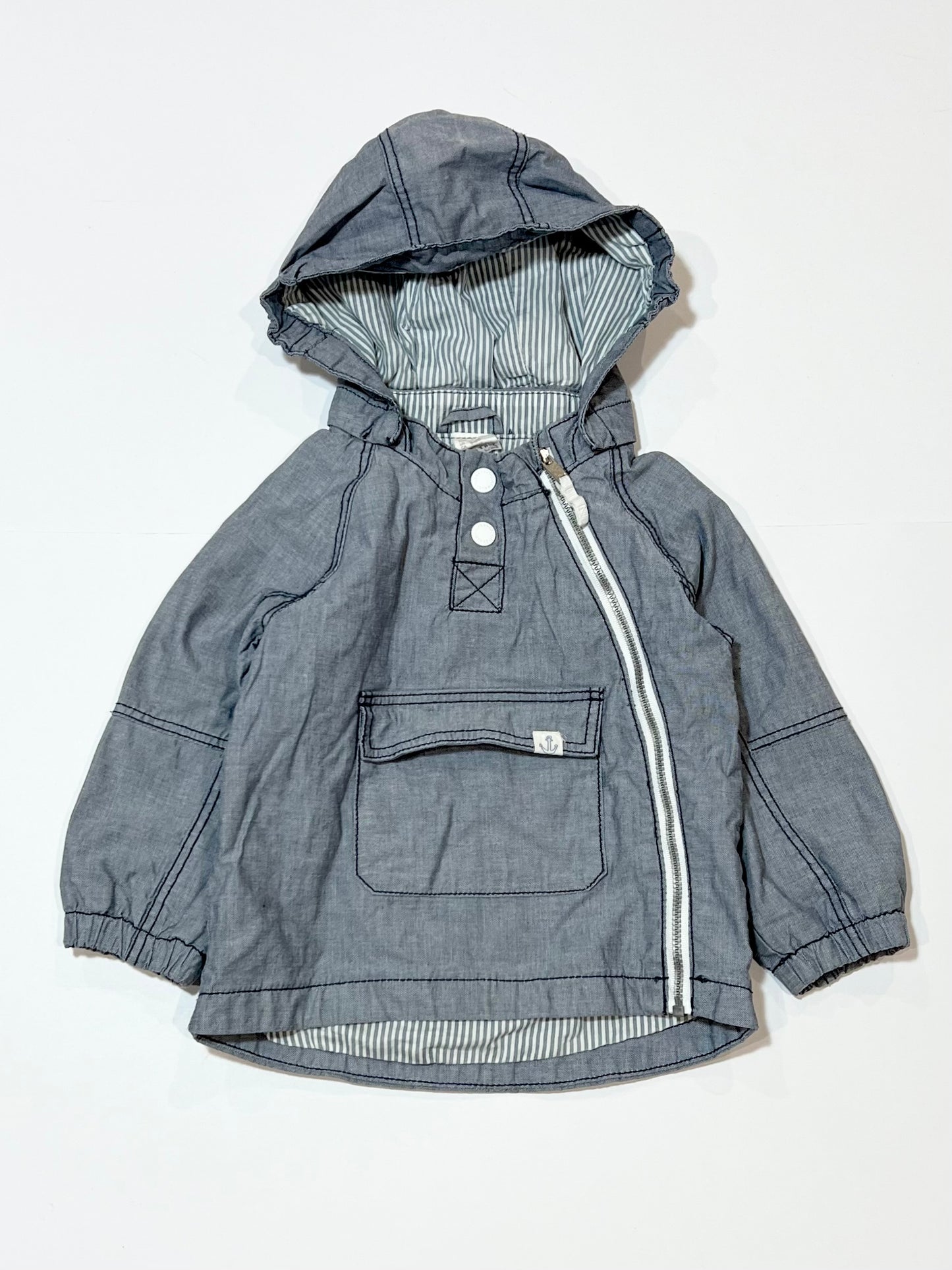 Navy zip jacket - Size 9-12 months