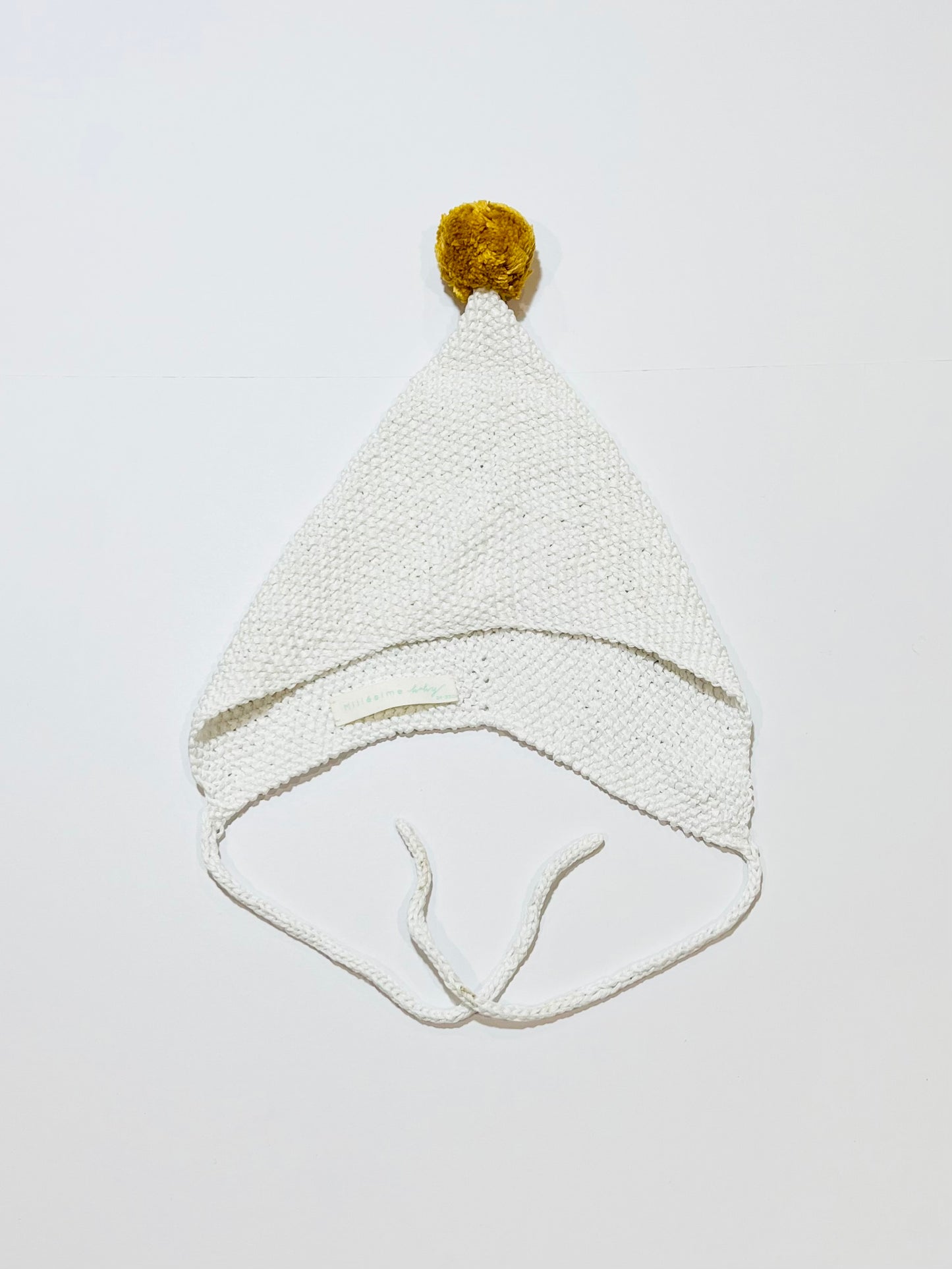White knitted pixie hat - Size 24-36 months