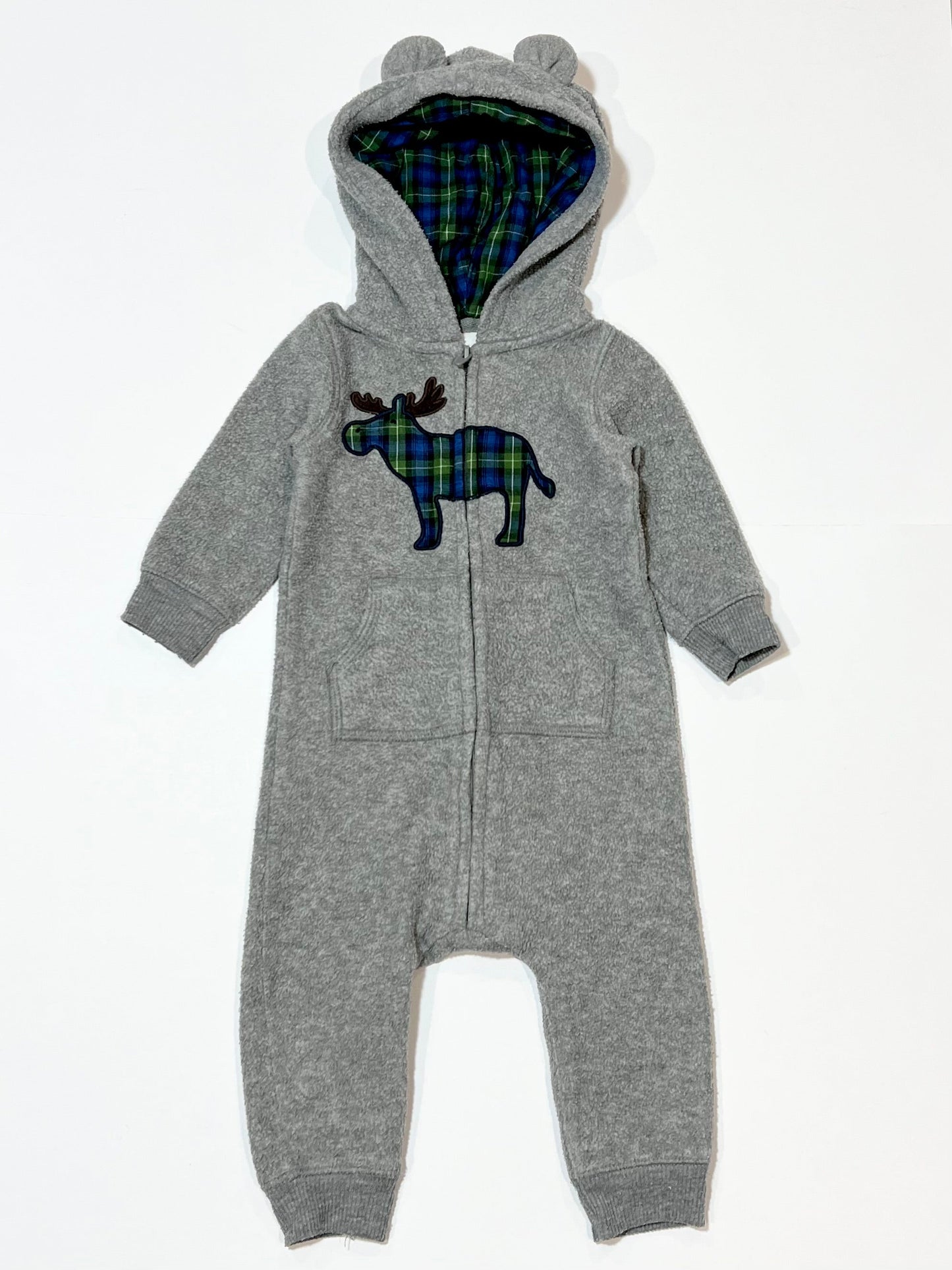 Grey fleece coverall - Size - 3-6 months