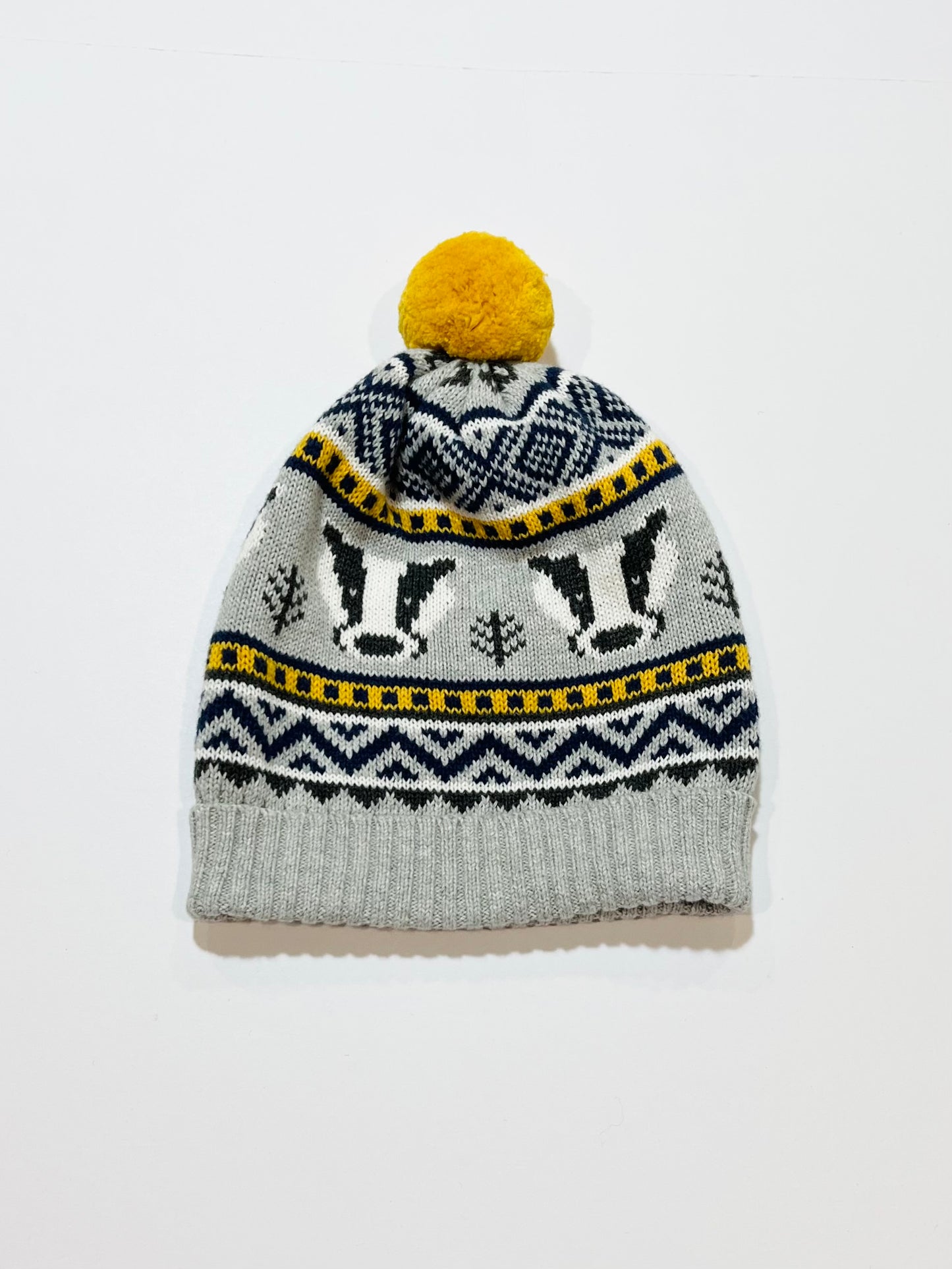 Grey badger beanie - Size 2-5 years