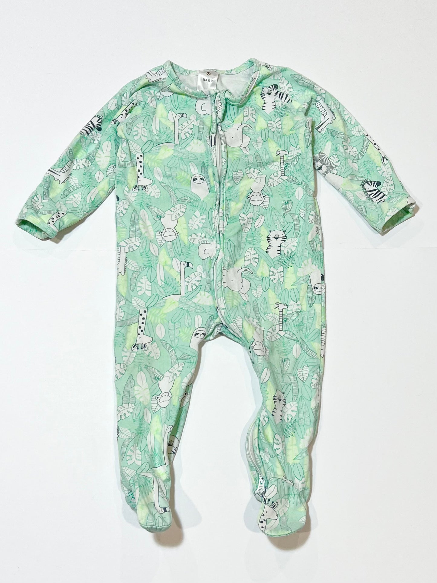 Green zip onesie - Size 0