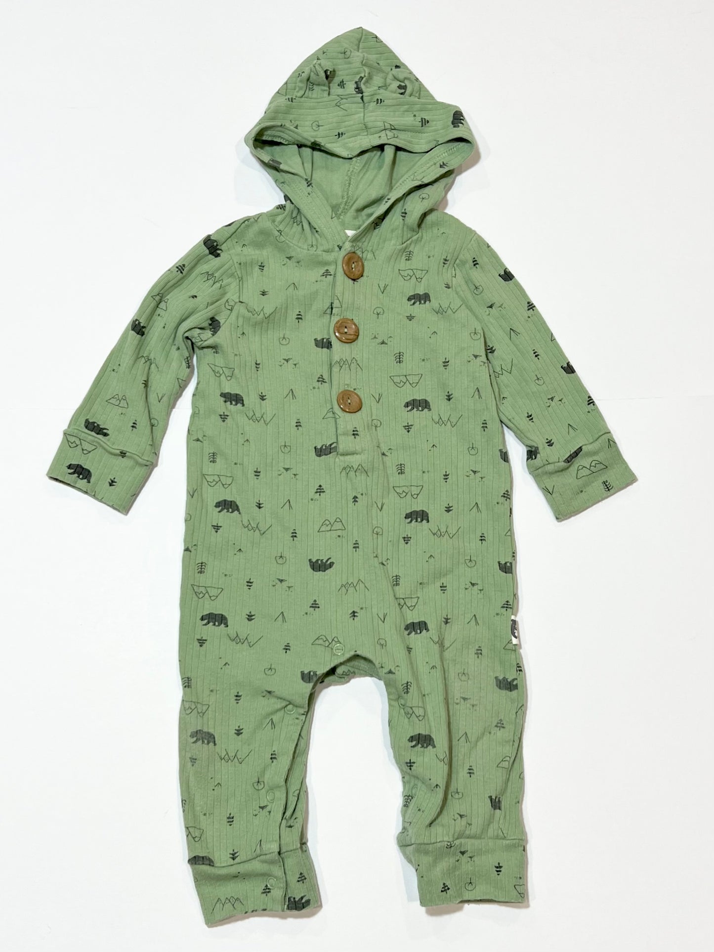 Hooded ribbed onesie - Size 6-9 months