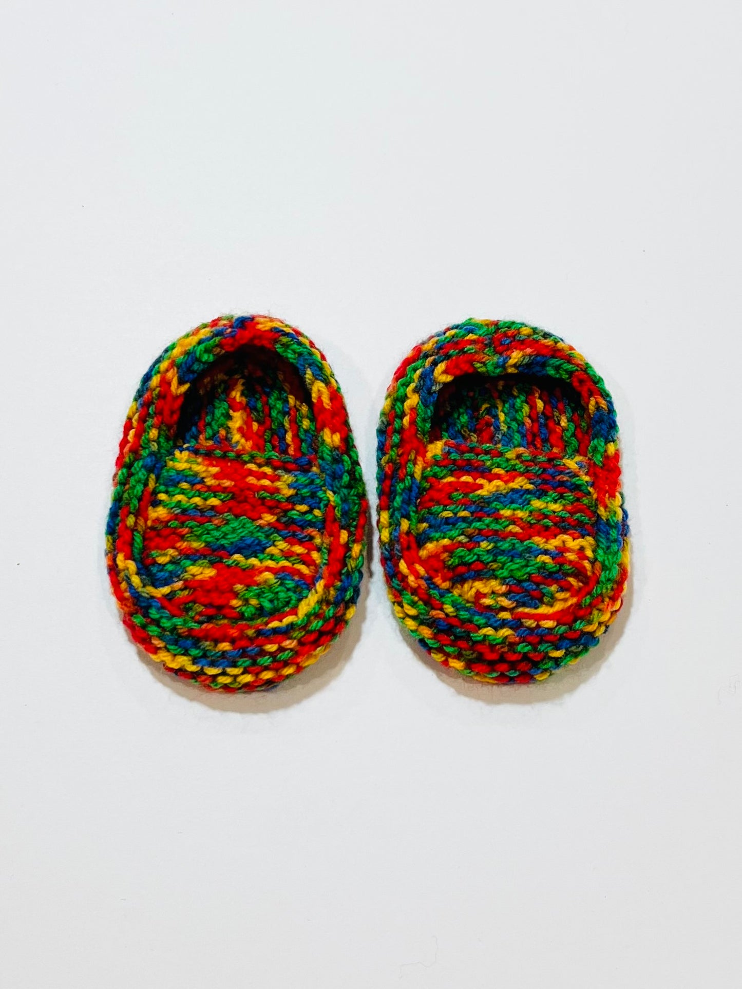Rainbow knit booties - Size 3-6 months