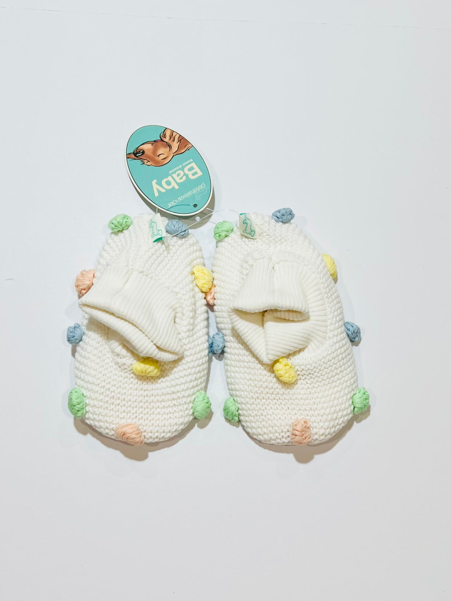 Pompom booties brand new - Size 6-12 months