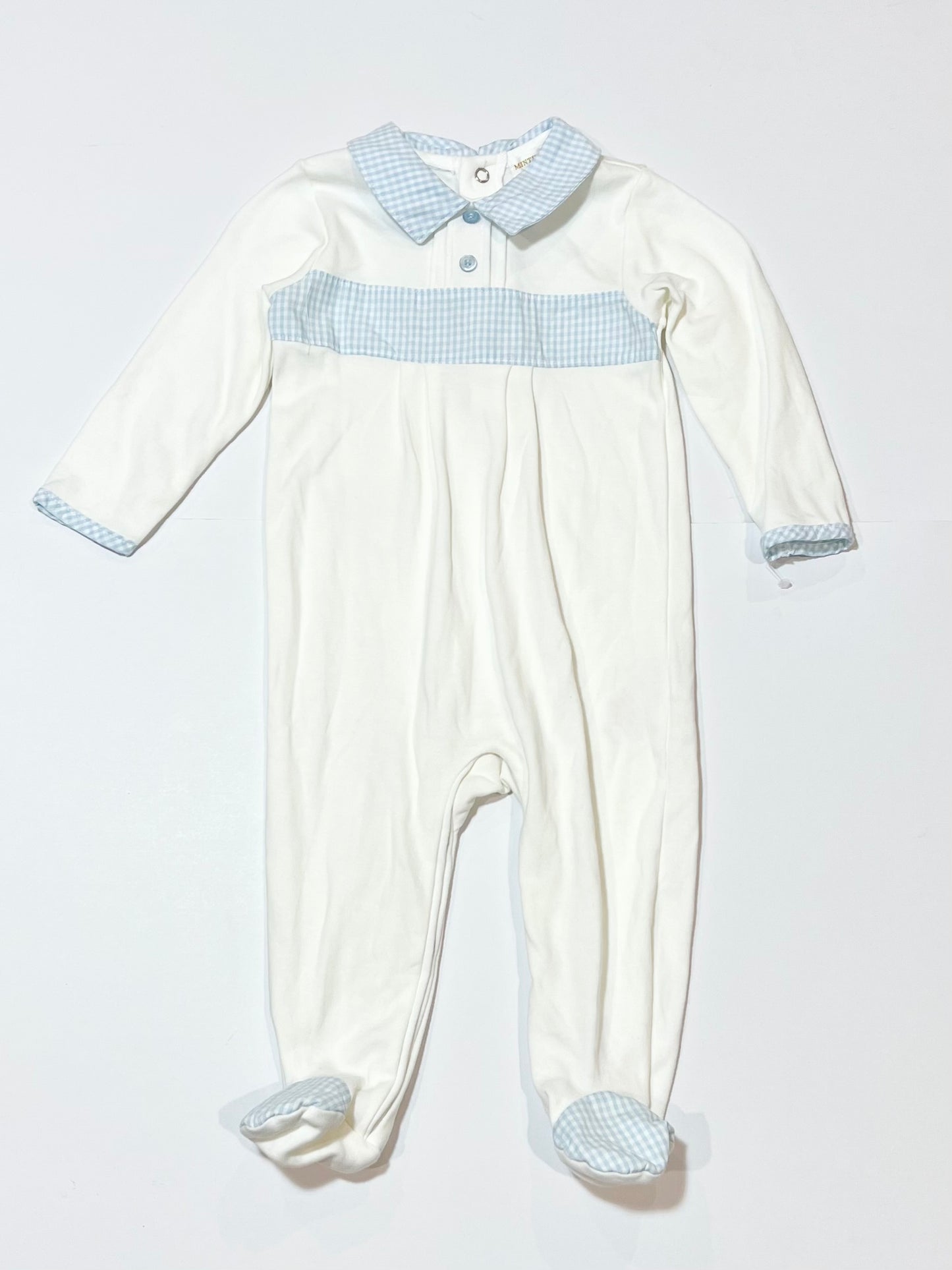 Blue collared onesie - Size 6-9 months