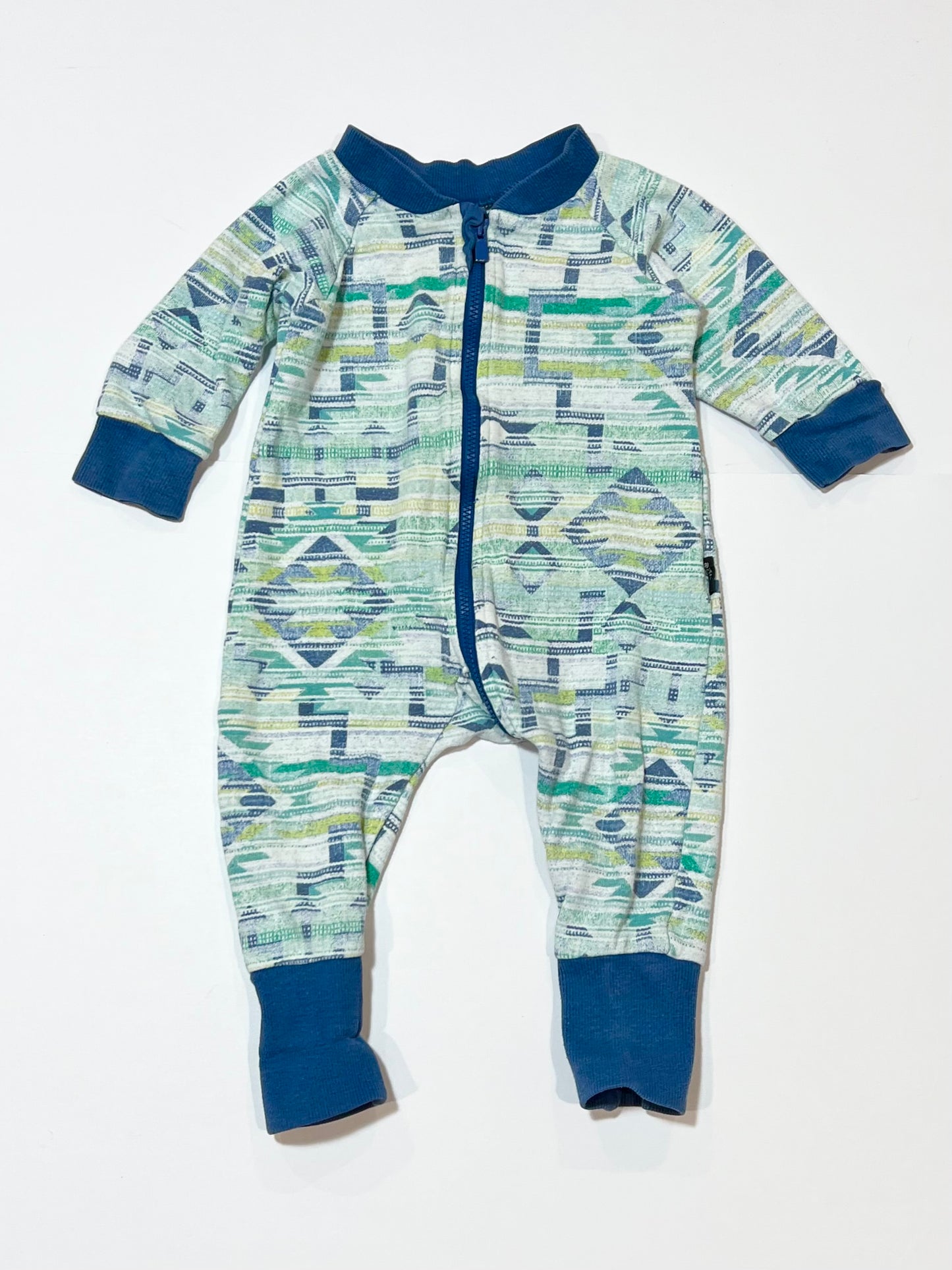 Patterned zip onesie - Size 0