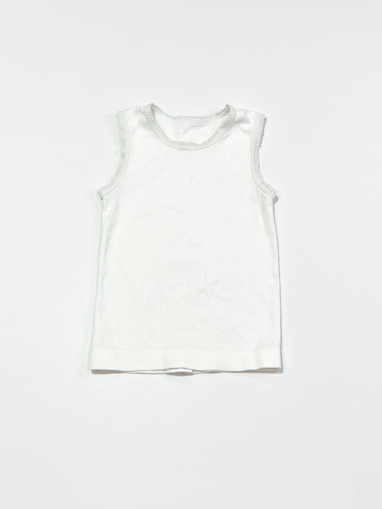 White lace trim singlet - Size 1