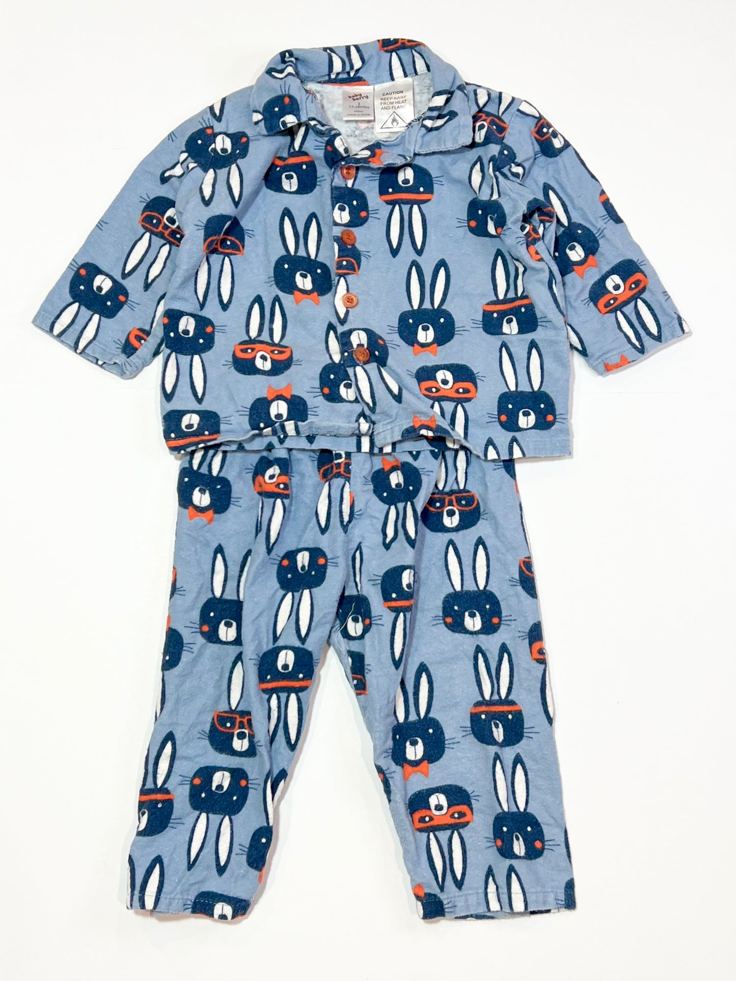 Bunny flannelette pyjamas - Size 1