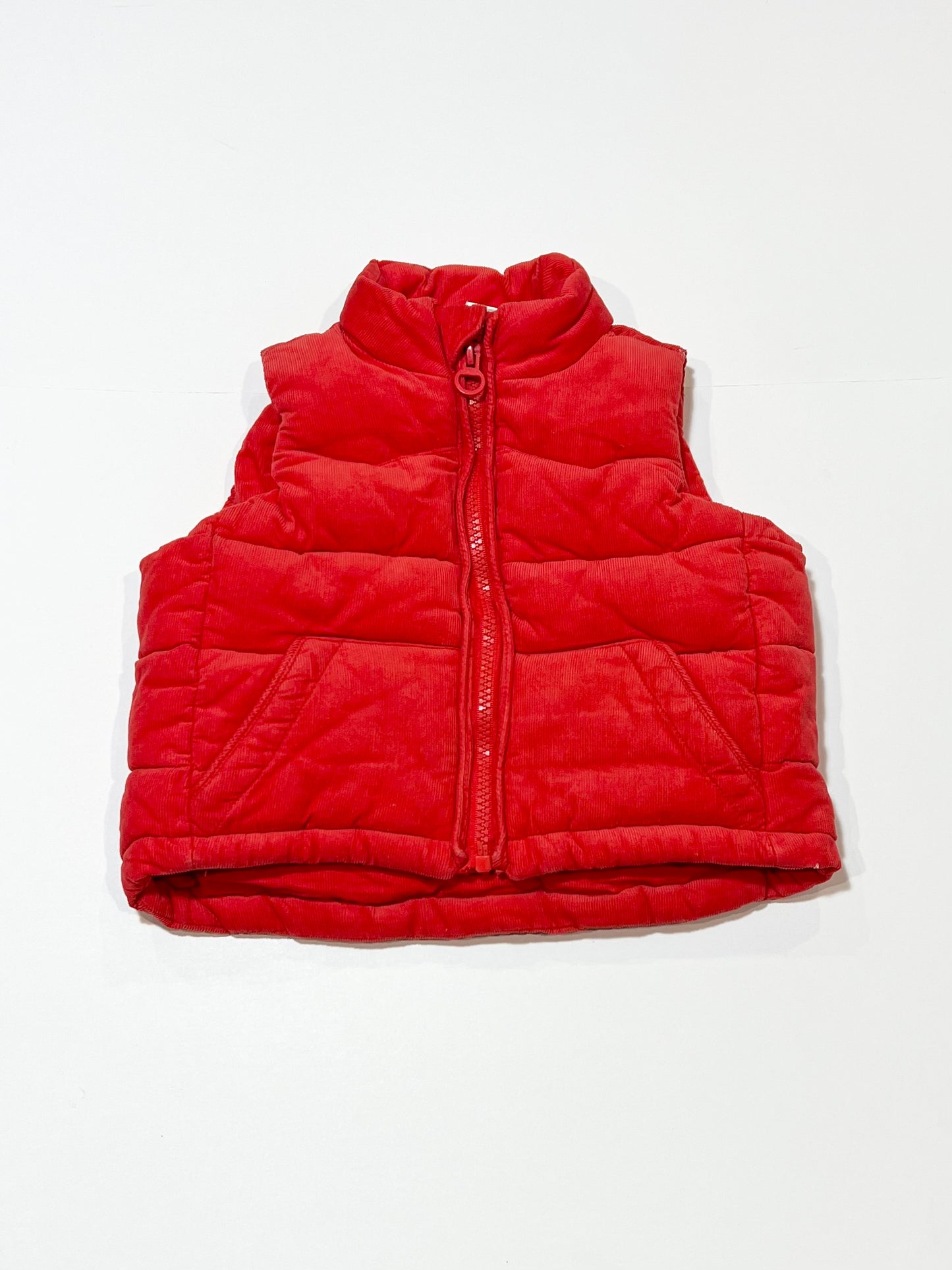 Red corduroy puffer vest - Size 1