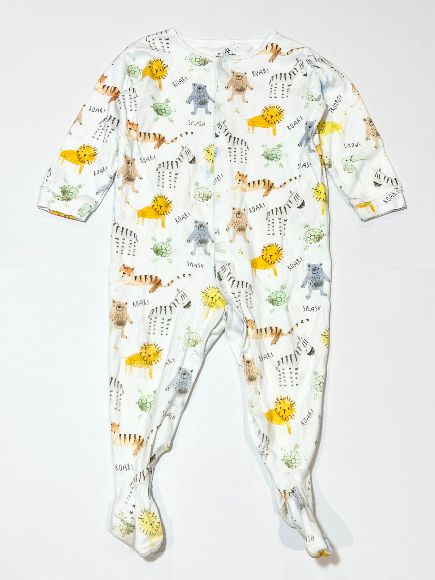 White animals onesie - Size 1