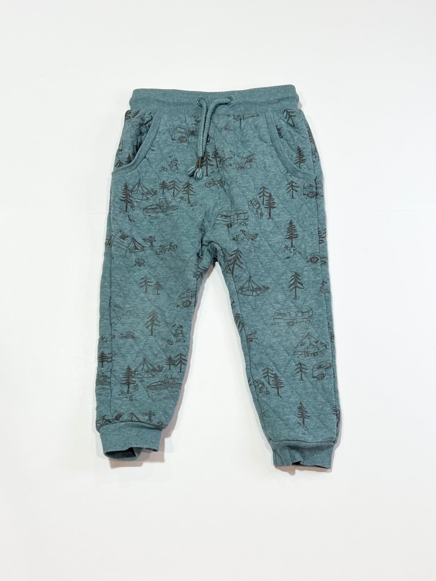 Teal quilted trackies - Size 2