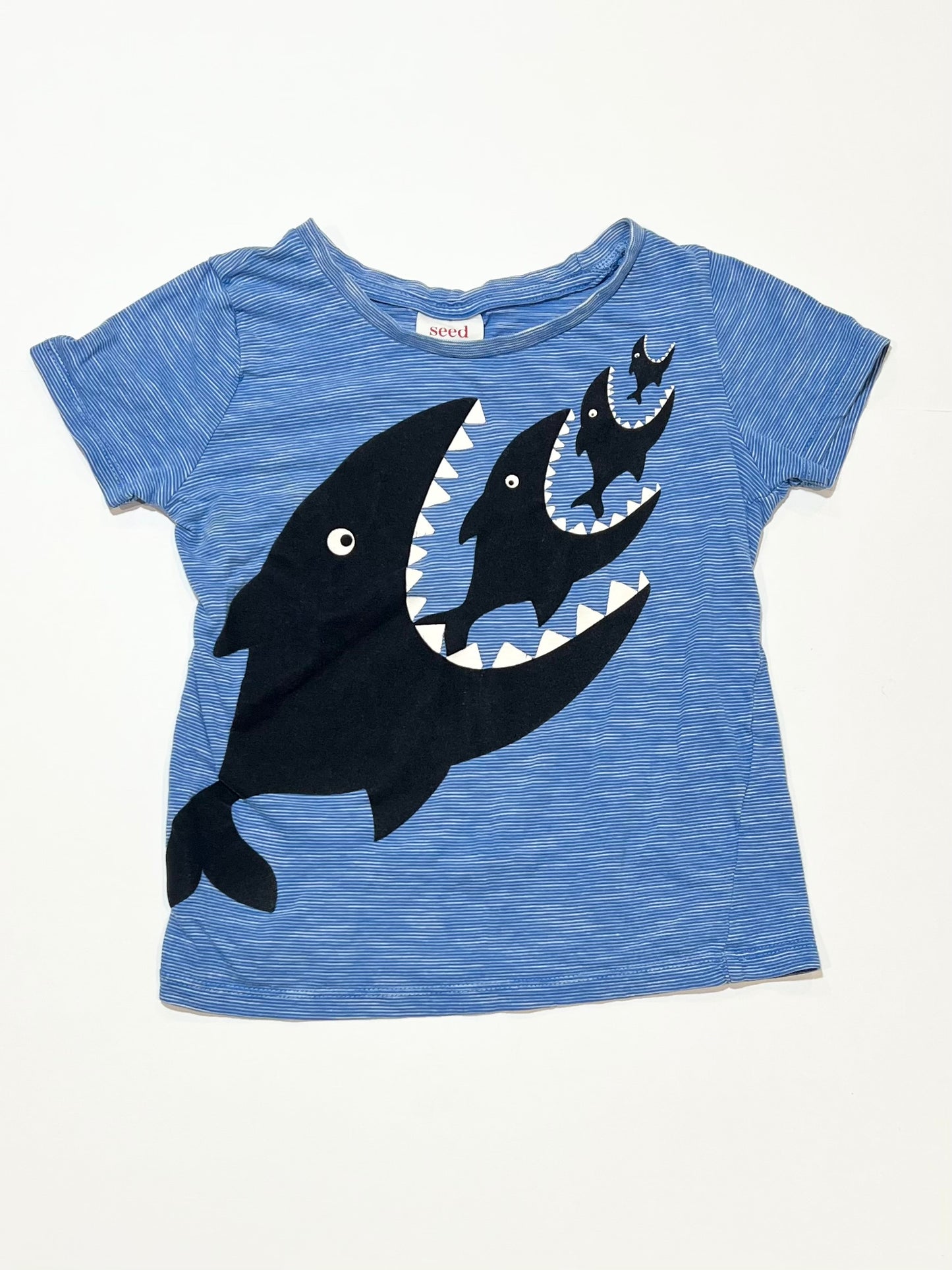 Blue sharks tee - Size 4