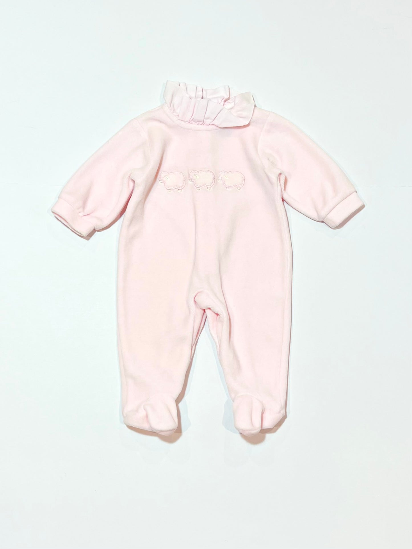 Pink sheep velour onesie - Size 0000