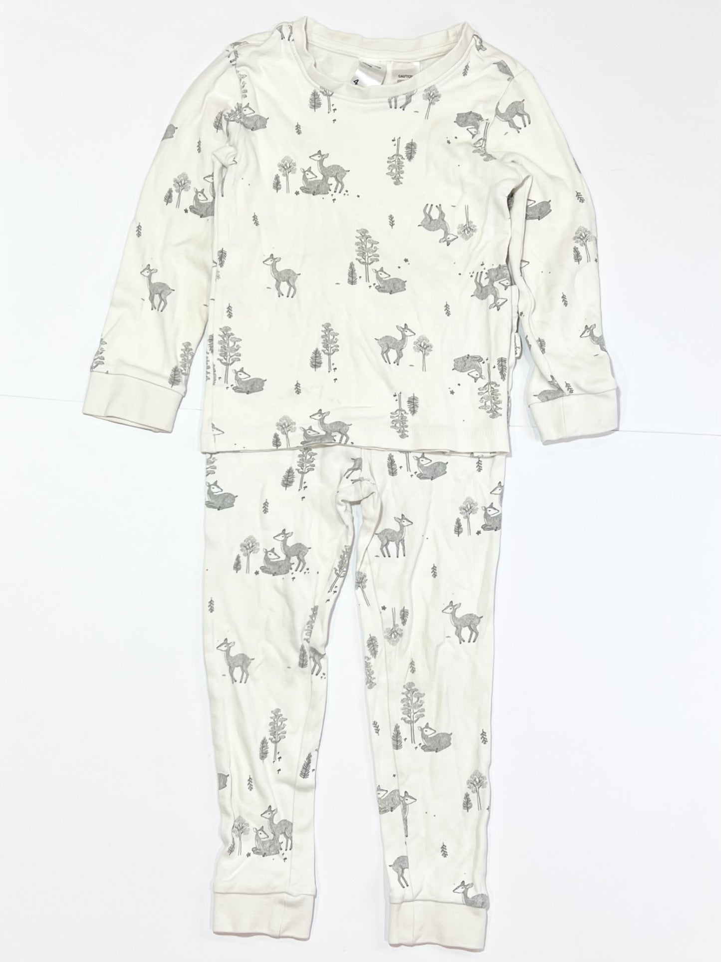 White deer pyjamas - Size 4