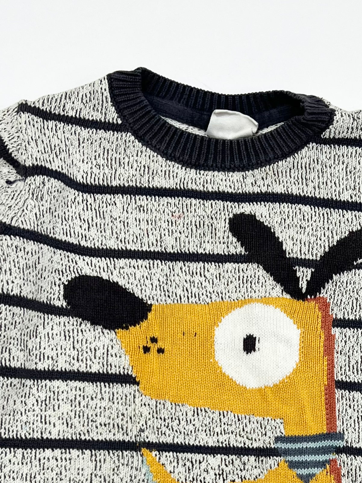 Striped dog knit jumper - Size 4