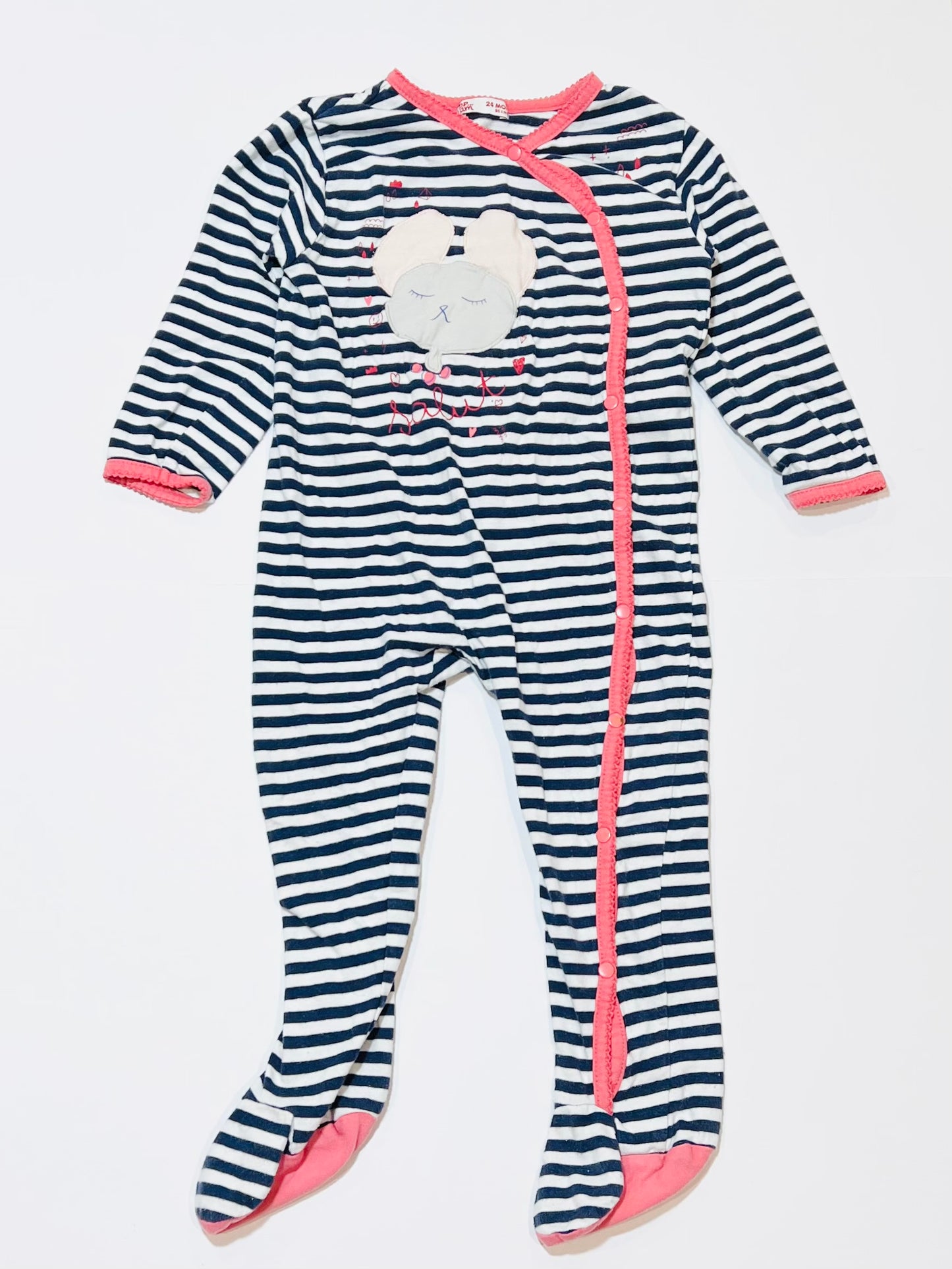 Striped mouse onesie - Size 2