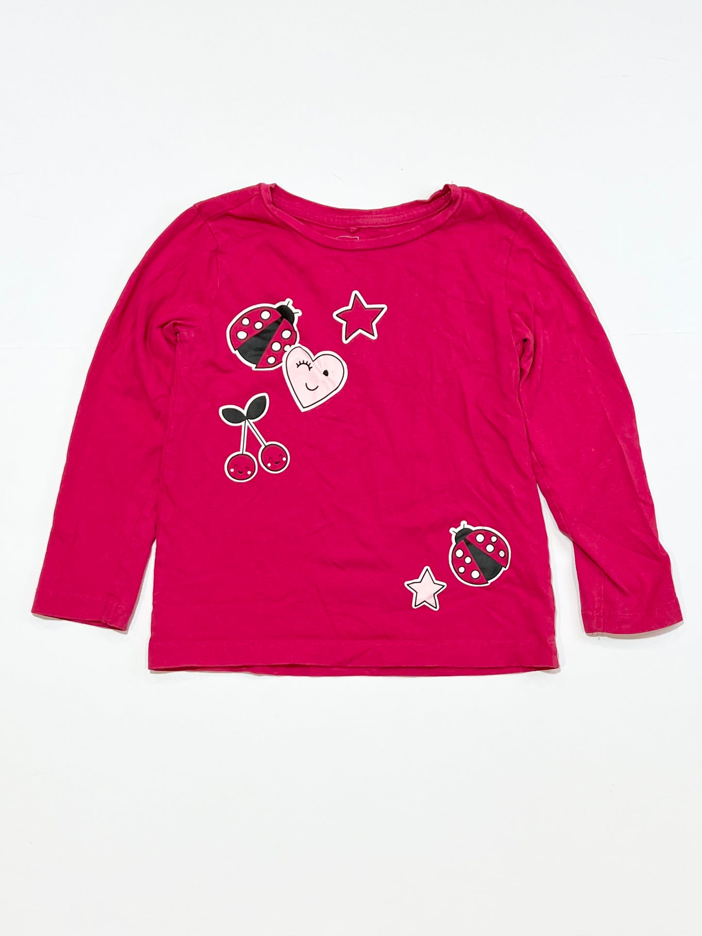 Pink lady bug top - Size 4