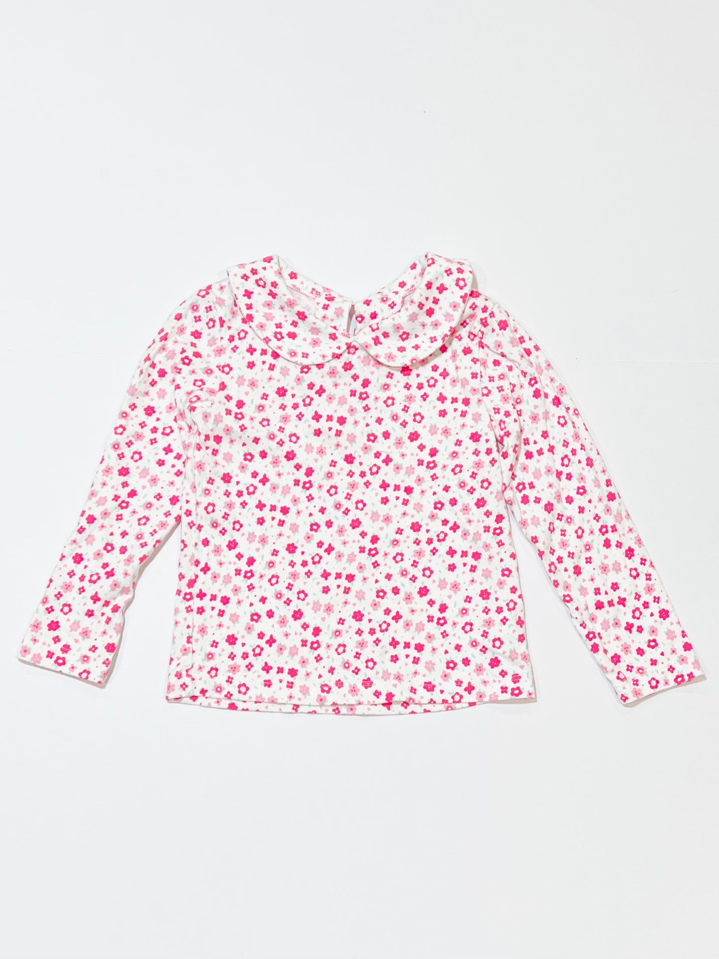 Floral collared top - Size 2-3